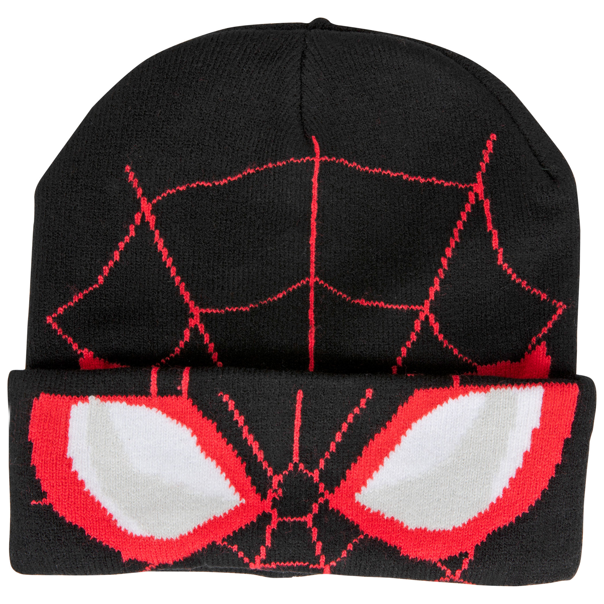 Spider-Man Miles Morales Costume Pull Down Mask Beanie, Black