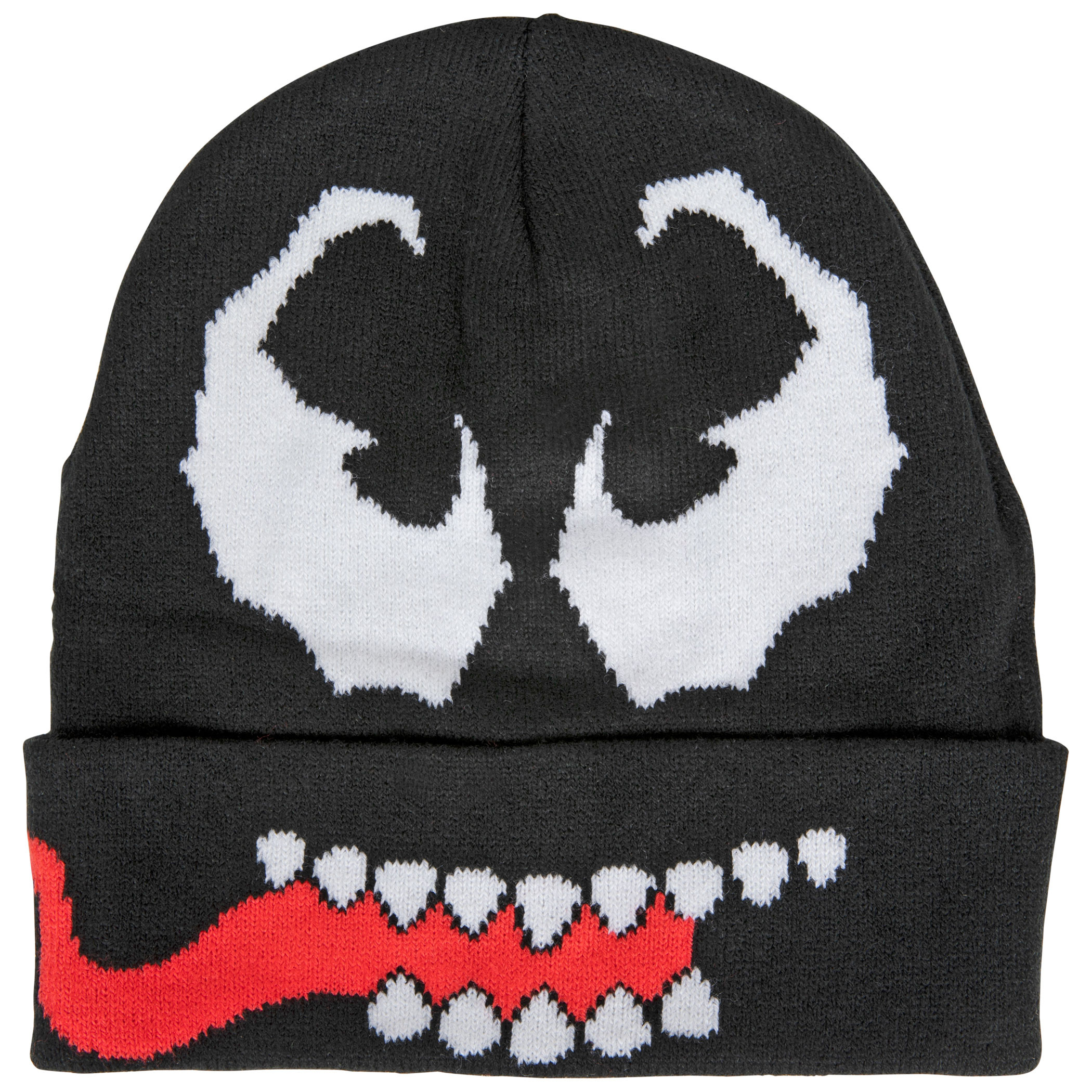 Venom Face Costume Pull Down Mask Beanie, Black
