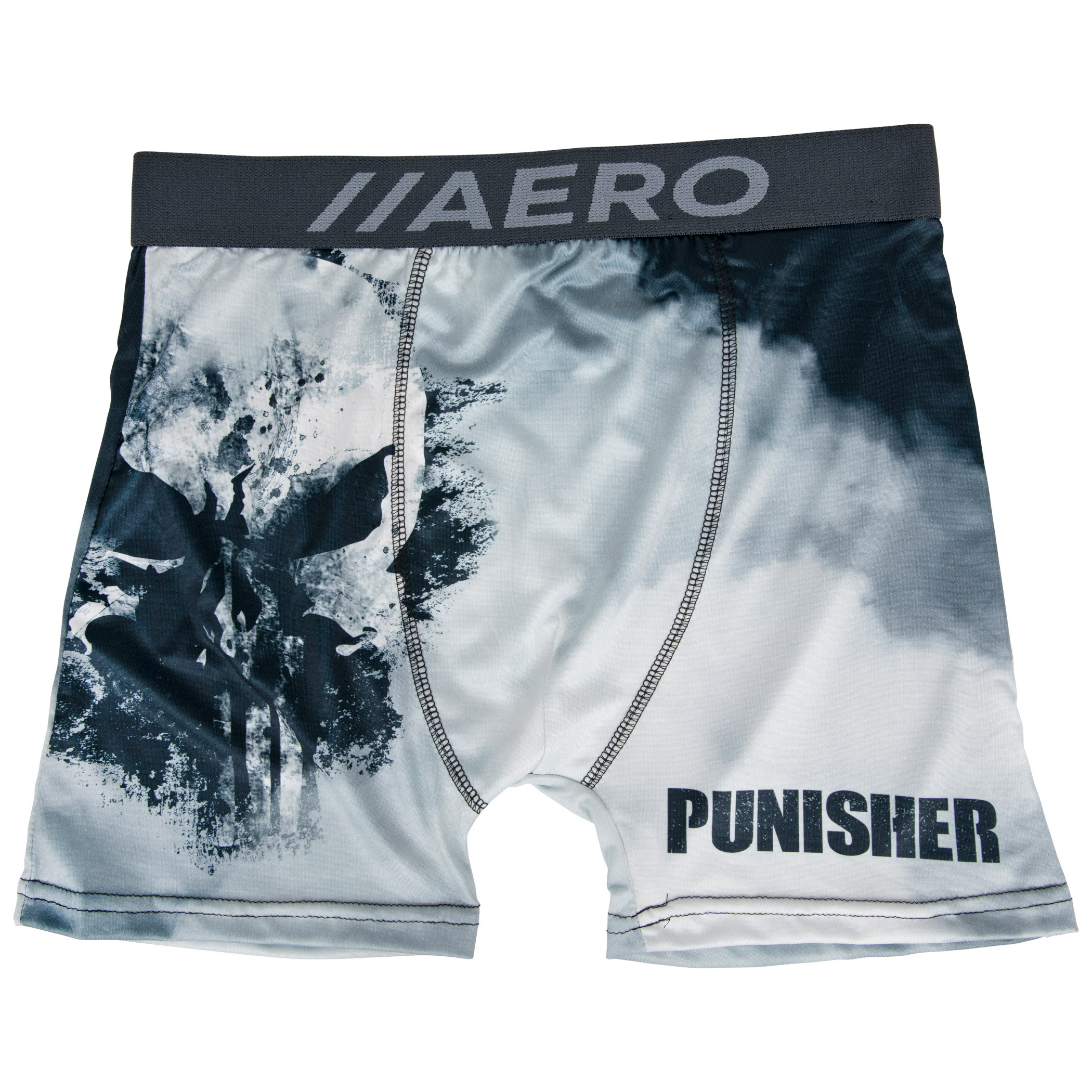 Marvel Punisher Smoke Skull Symbol Aero Boxer Briefs Underwear, Black