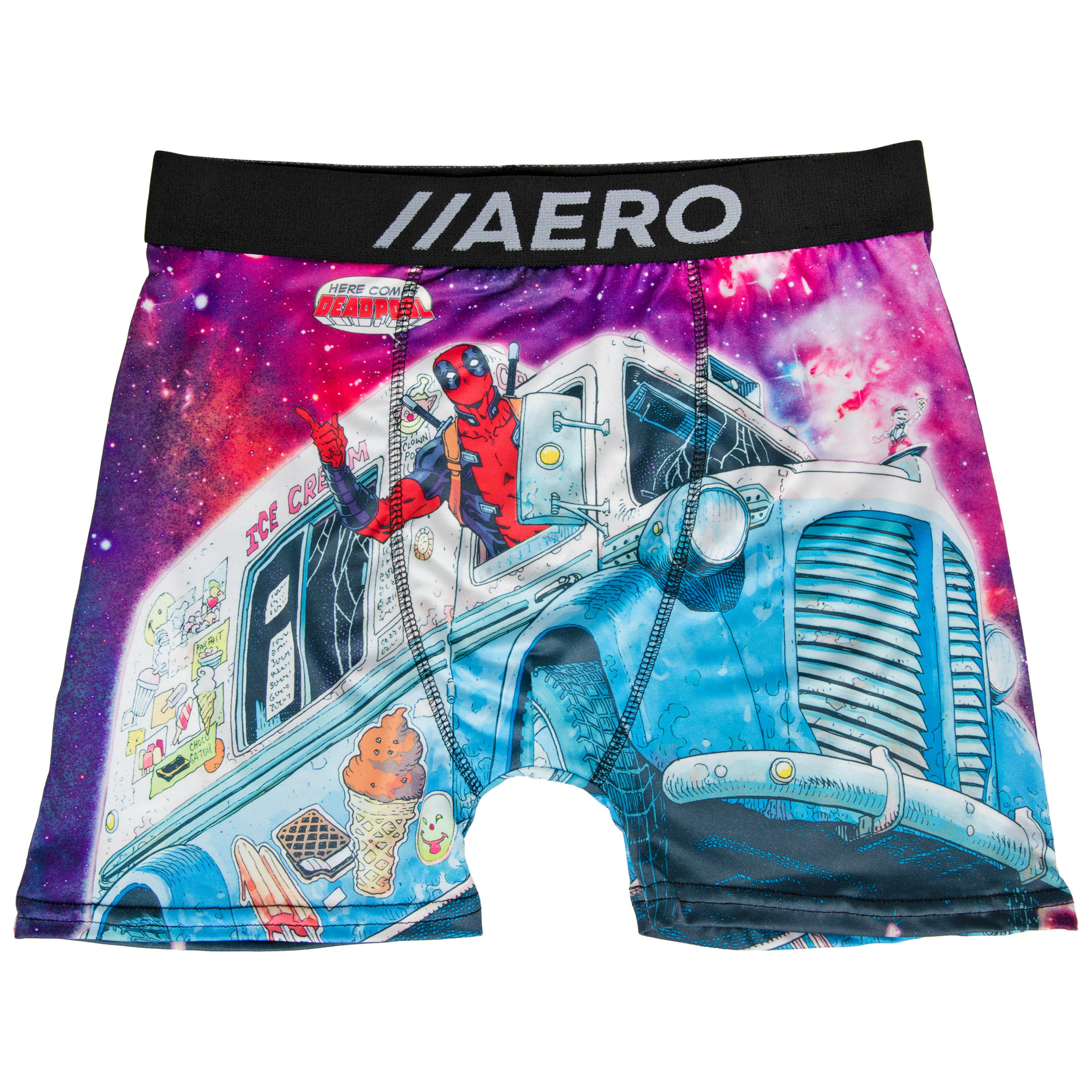 Marvel Deadpool Ice Cream Truck In Space Aero Boxer Briefs Underwear, Multi-Color