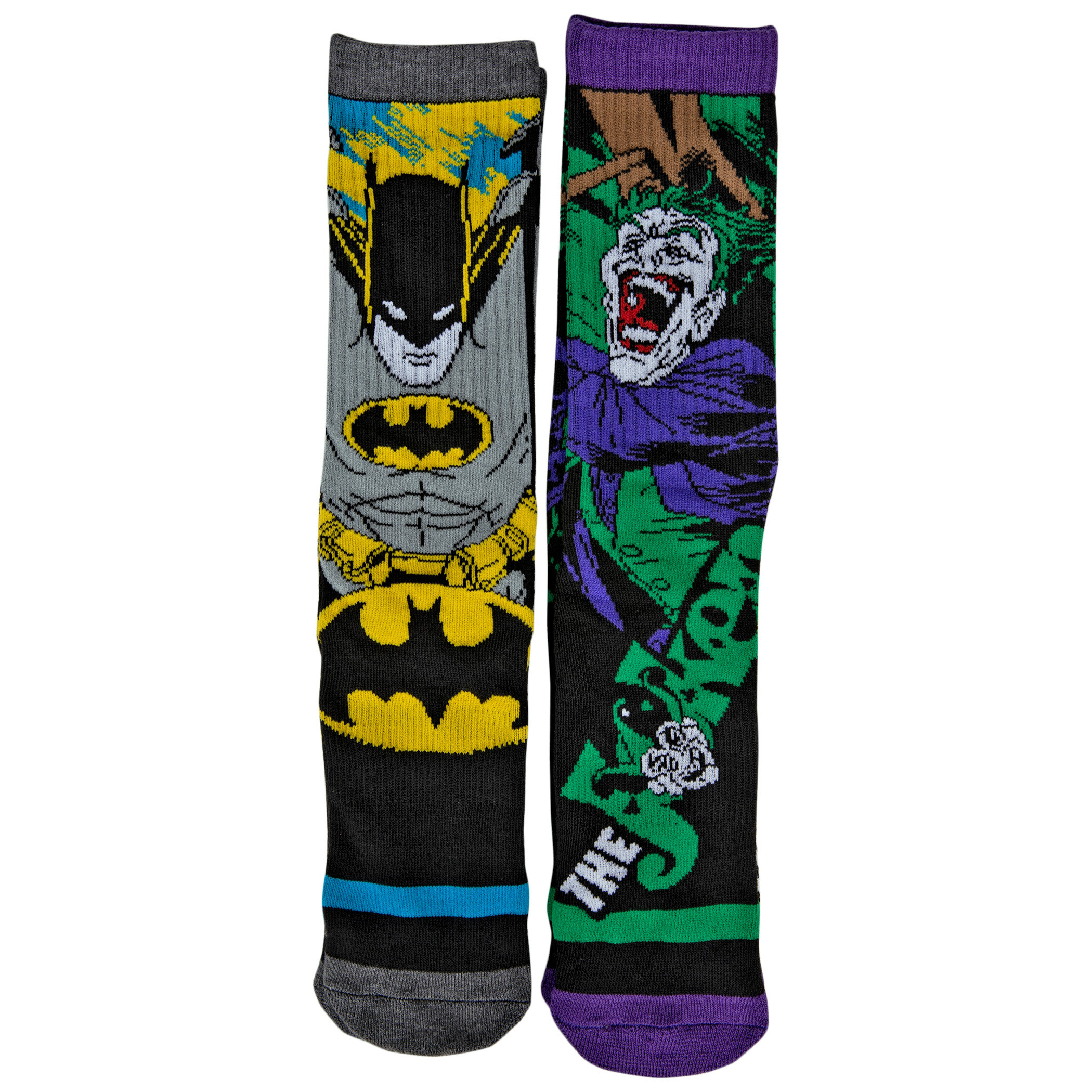 Batman And Joker Characters 2-Pair Pack of Athletic Socks, Black