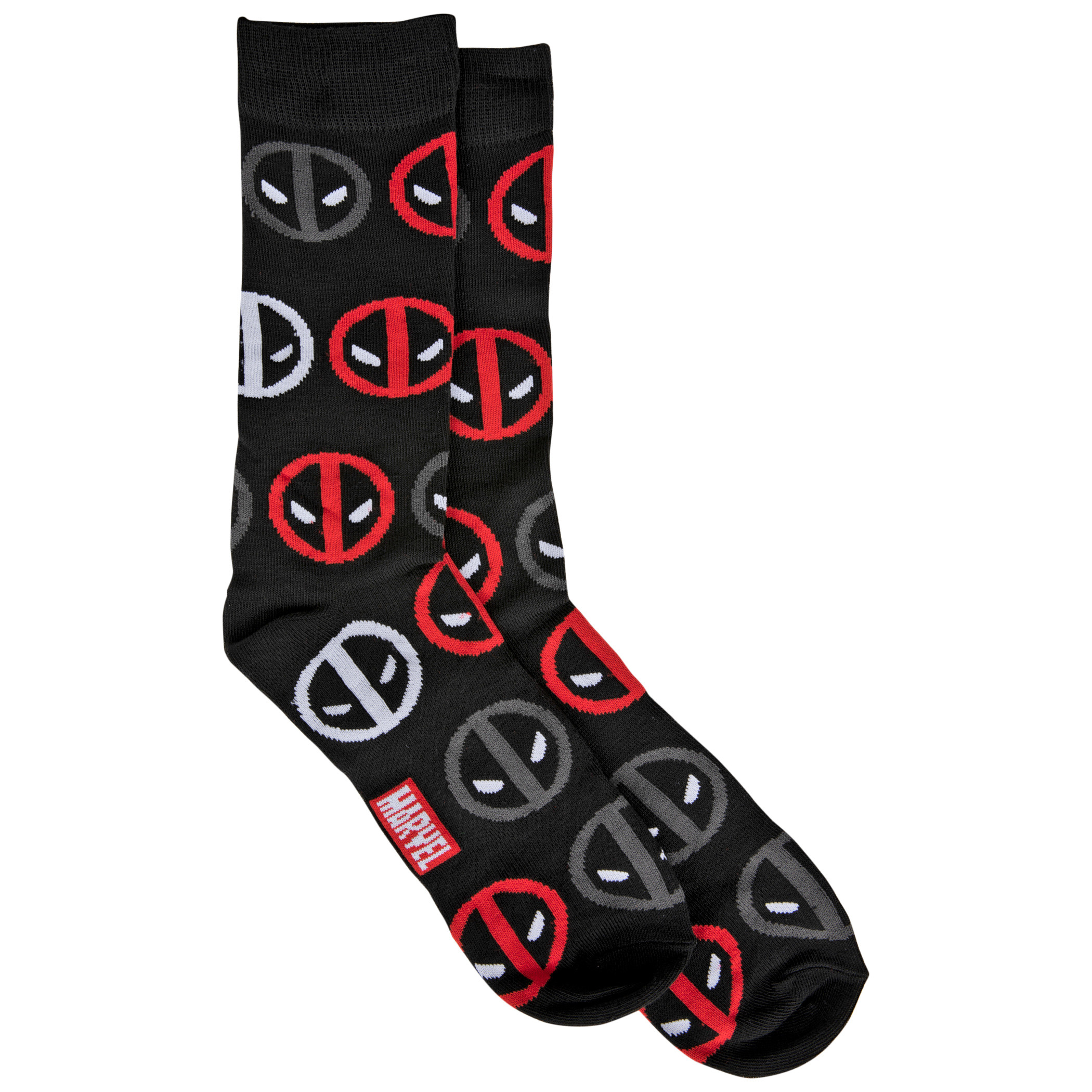 Deadpool Repeating Logos Casual Crew Socks, Multi-Color