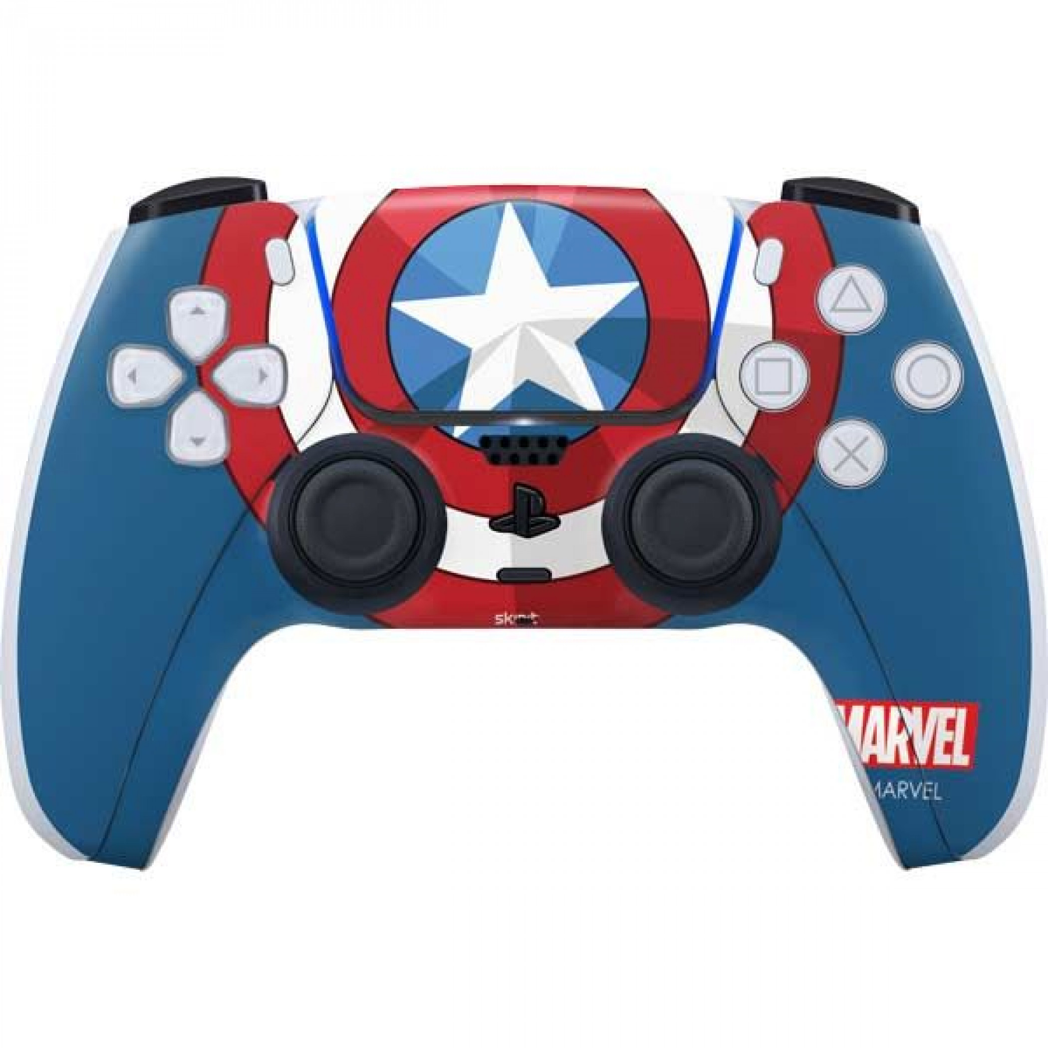 Captain America Shield Emblem PS5 Controller Skin, Blue