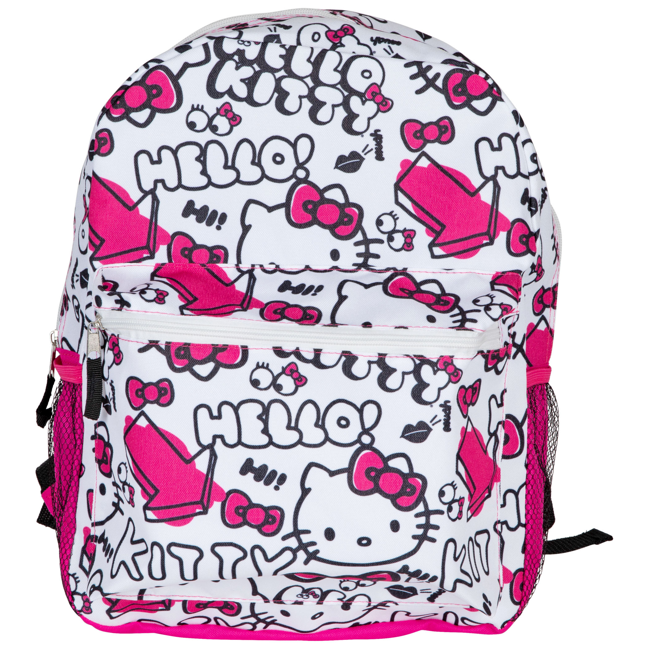 Hello Kitty Doodle Collage 16' Padded Backpack, White