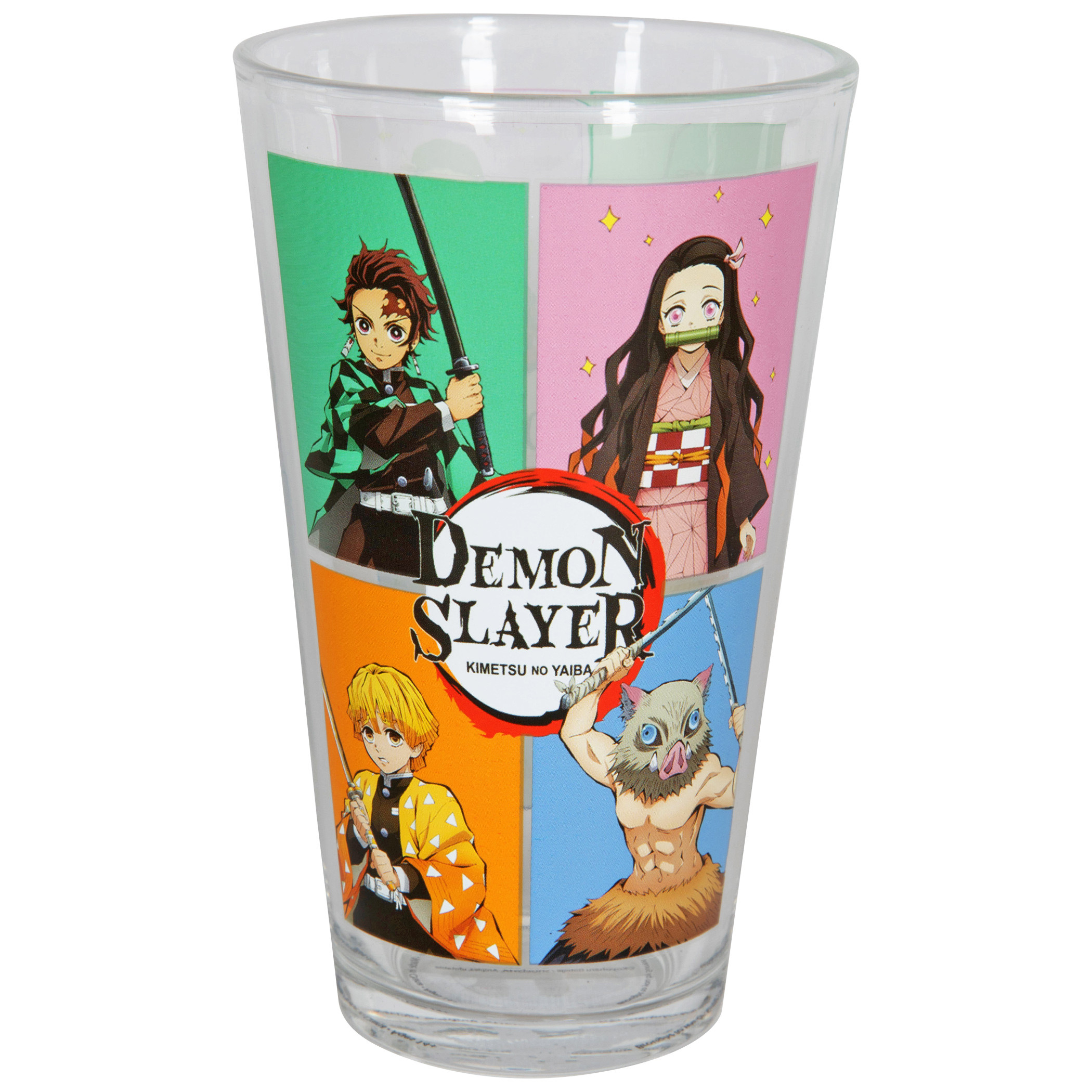 Demon Slayer Group Grid Pint Glass, Clear