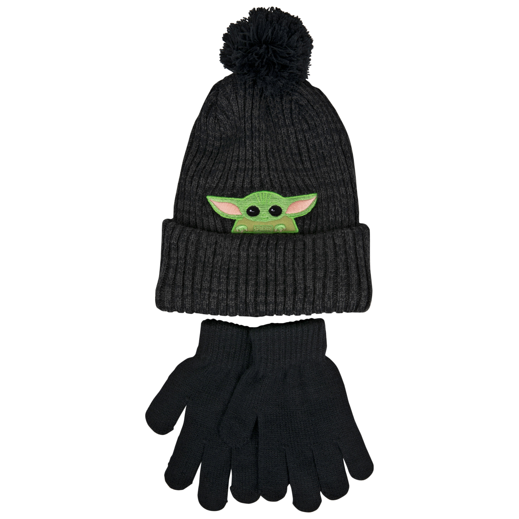 Star Wars The Child Grogu Peeking Kids Knit Beanie & Glove Set, Green