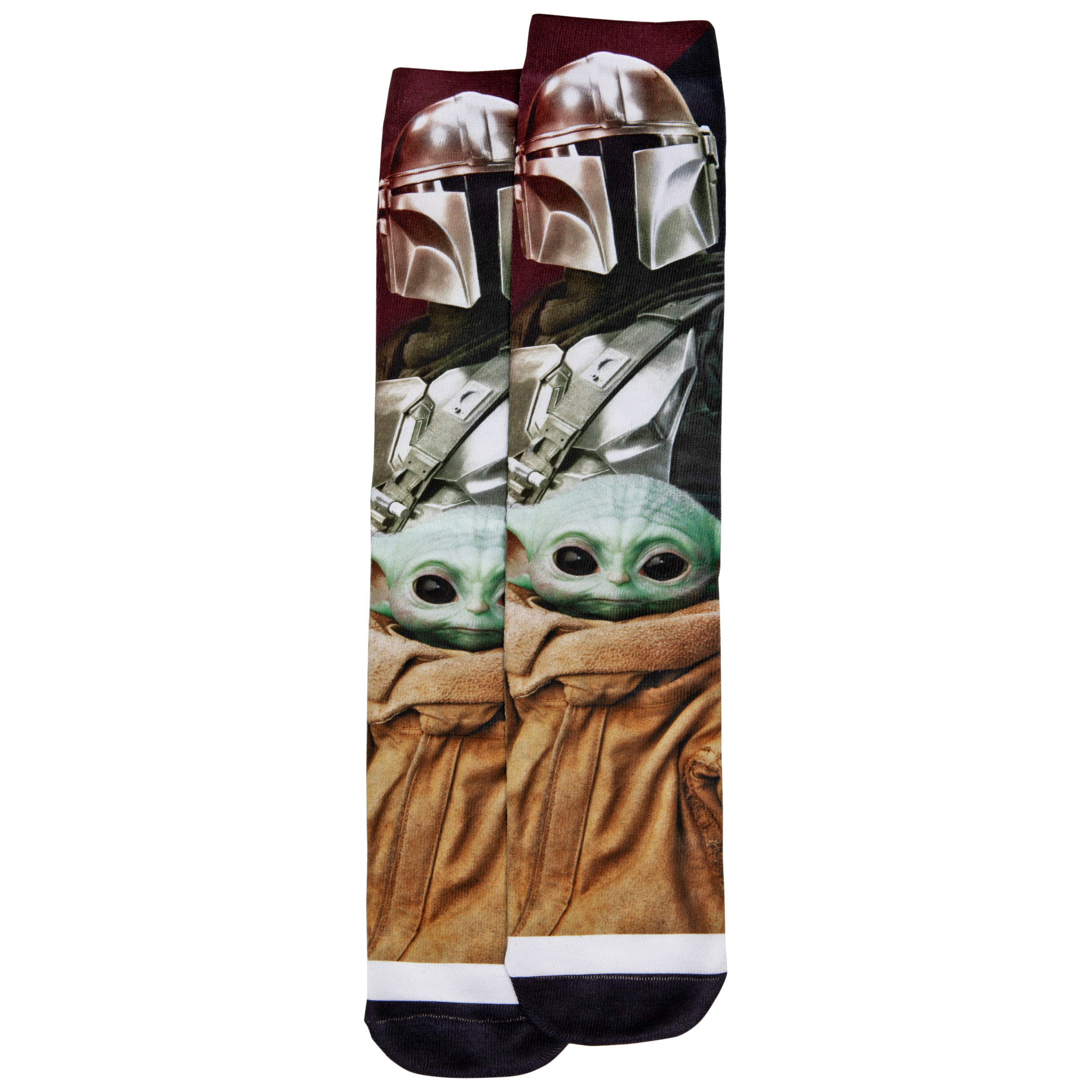 Star Wars The Mandalorian and The Child Grogu Sublimated Crew Socks, Black