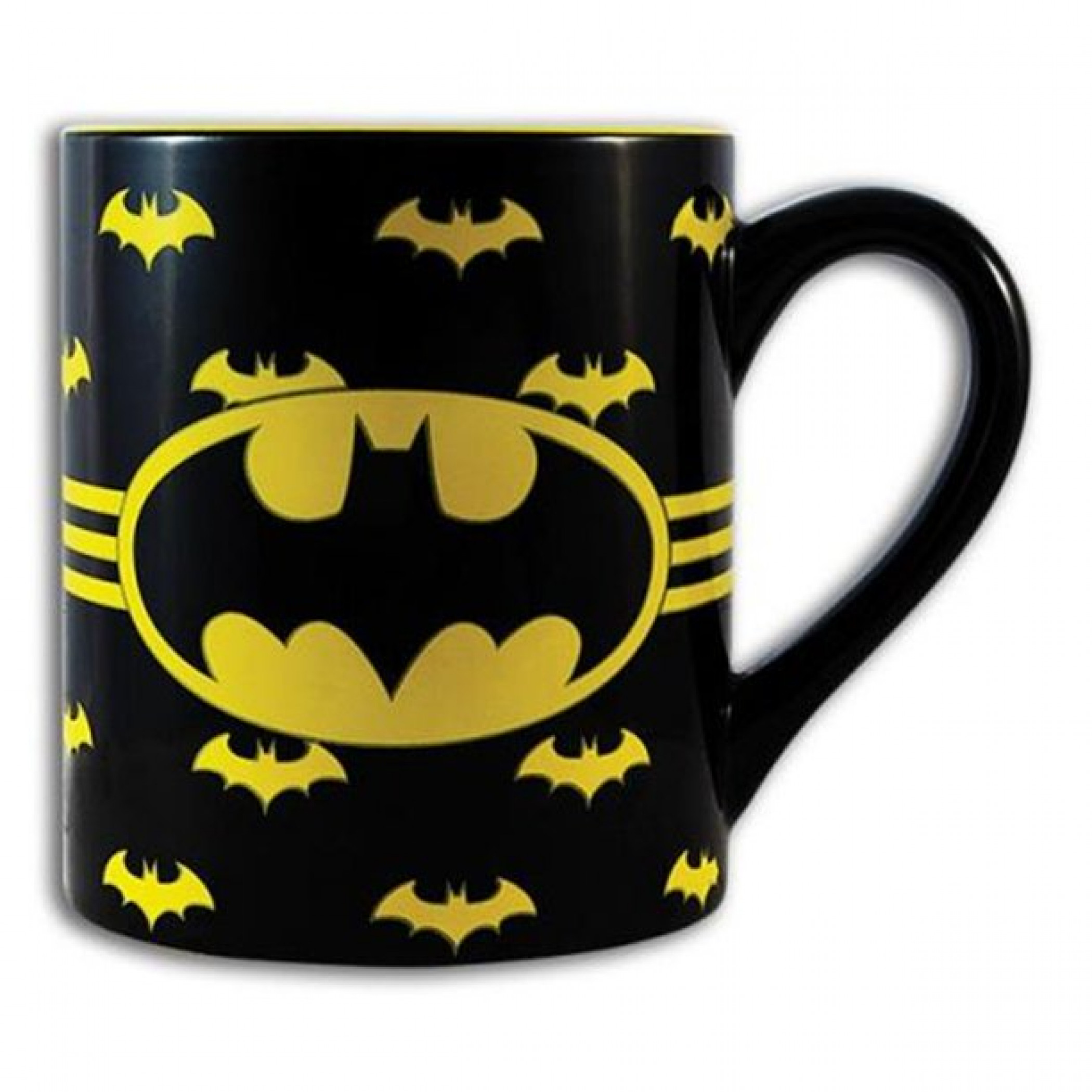 Batman Logo with Wrap Around Bats 14oz Ceramic Mug, Multi-Color