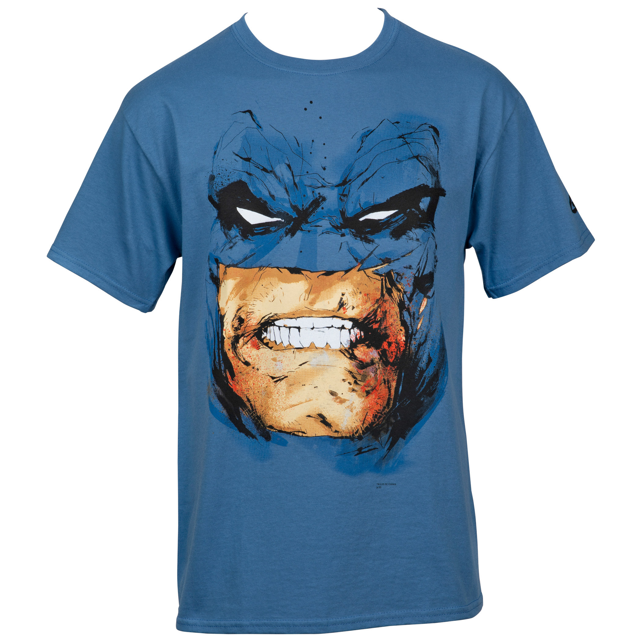 Batman Dark Knight Returns Face T-Shirt, Blue