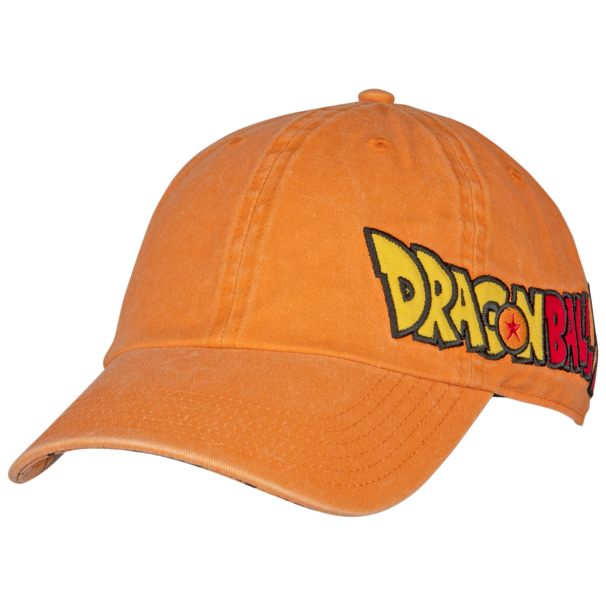 Dragon Ball Z Pigment Dye Embroidered Side Logo Adjustable Hat, Orange