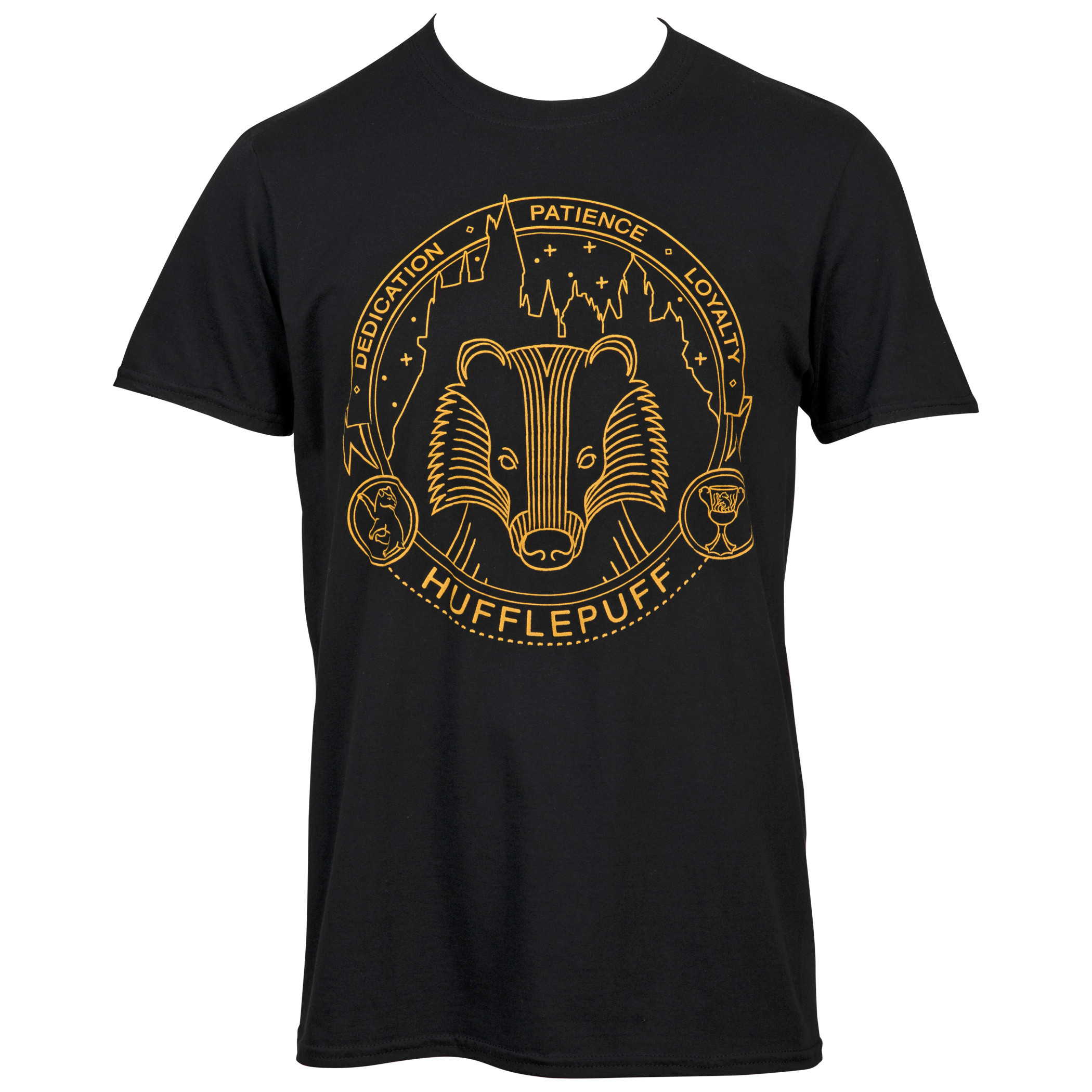 Harry Potter Hufflepuff House Crest Unisex T-Shirt, Black