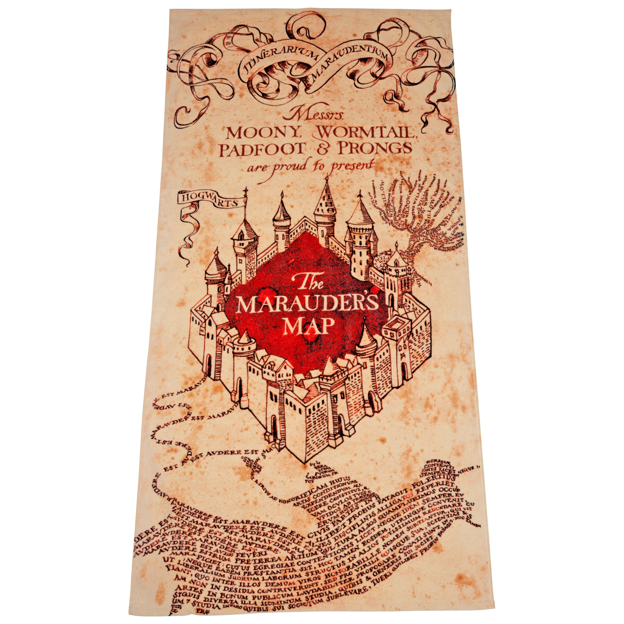 Harry Potter Marauders Map Beach Towel, Beige