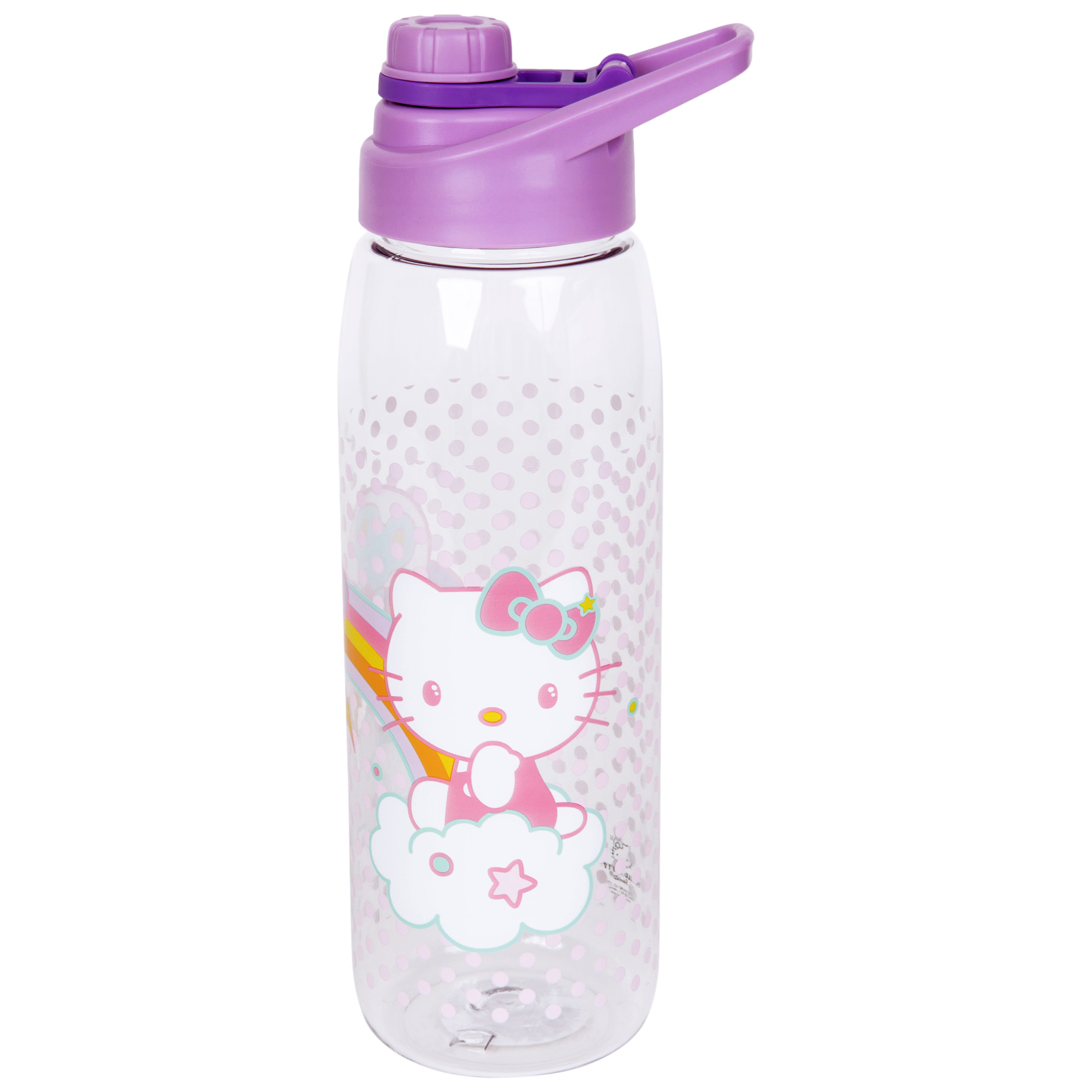 Hello Kitty Pastel Skies 28 oz. Water Bottle with Screw Lid, Purple