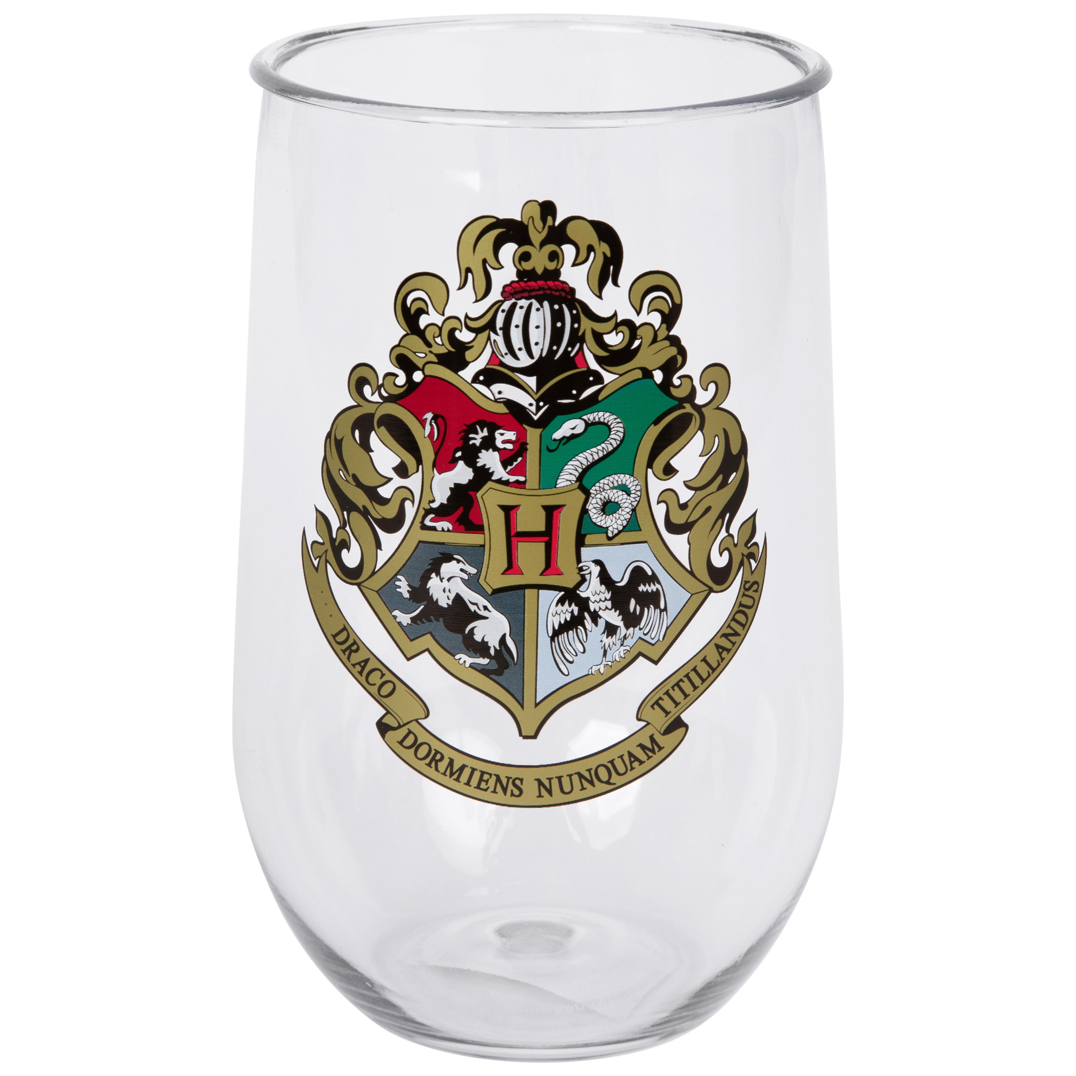 Harry Potter Hogwarts Crest Acrylic Wine Cup, Clear