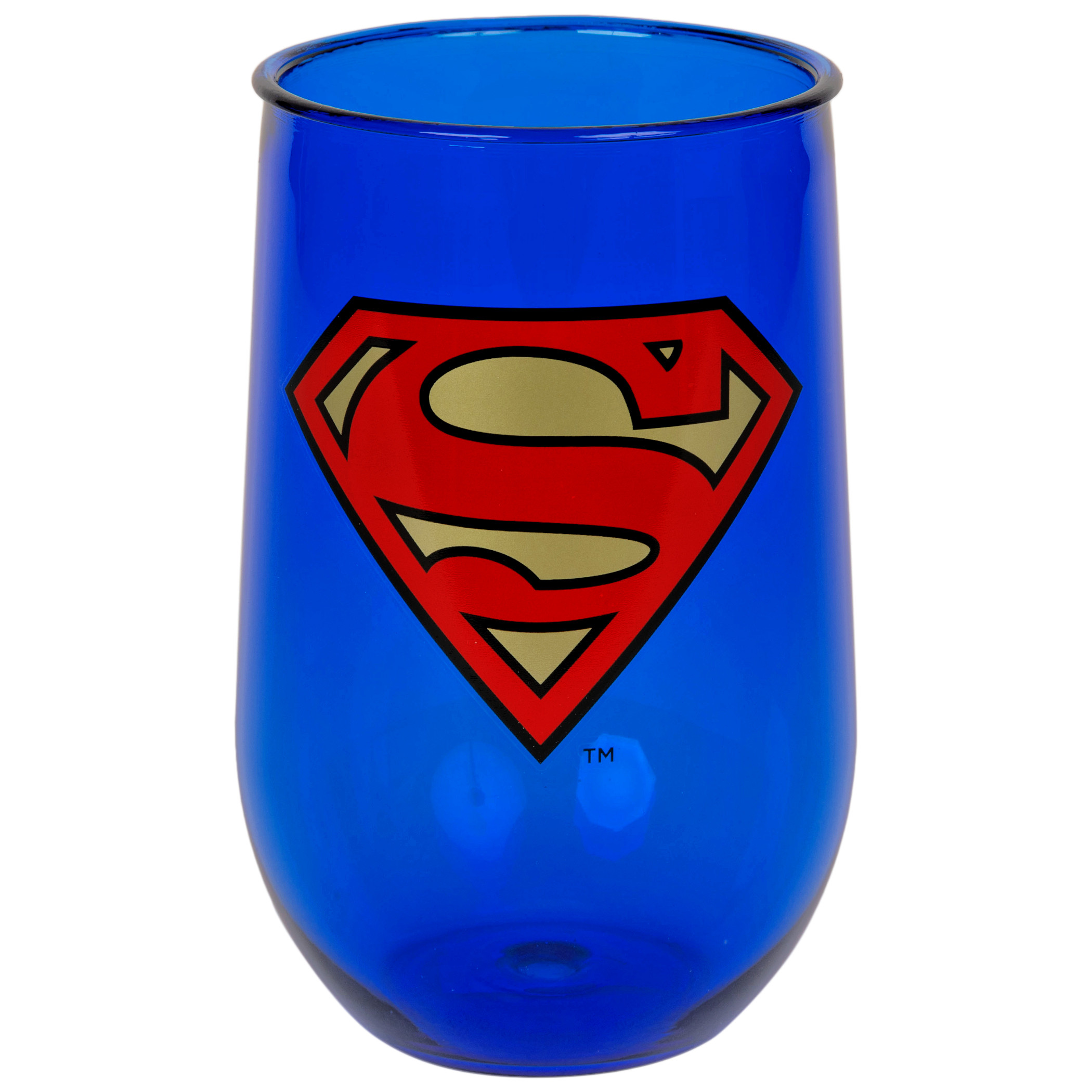 Superman Symbol Acrylic Wine Cup, Blue