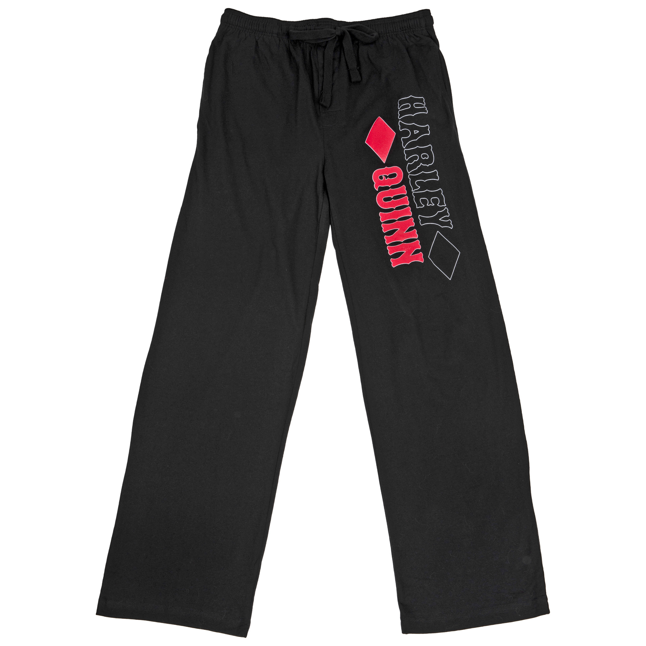 Harley Quinn Symbol and Text Unisex Pajama Sleep Pants, Black