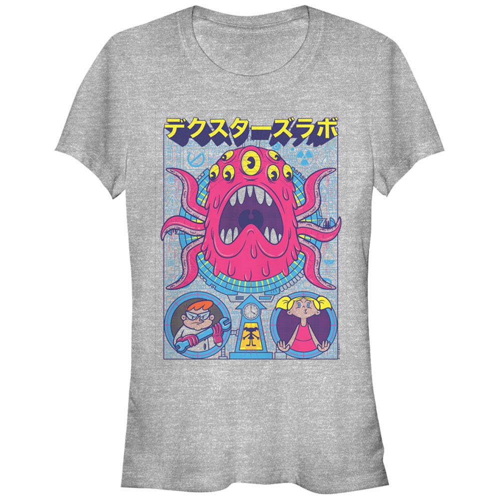 Dexter's Lab Tentacles Poster Chogrin Gray T-Shirt