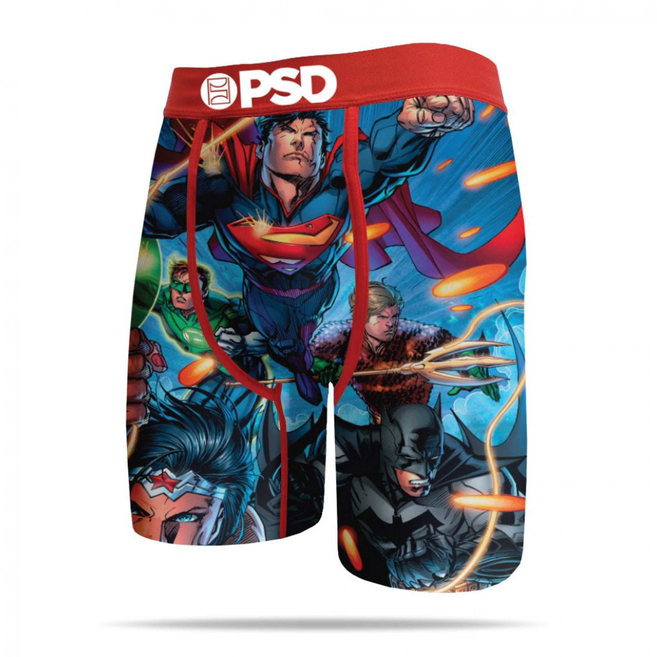 DC Comics Justice League Heroes Charge! Men's PSD Boxer Briefs, Multi-Color