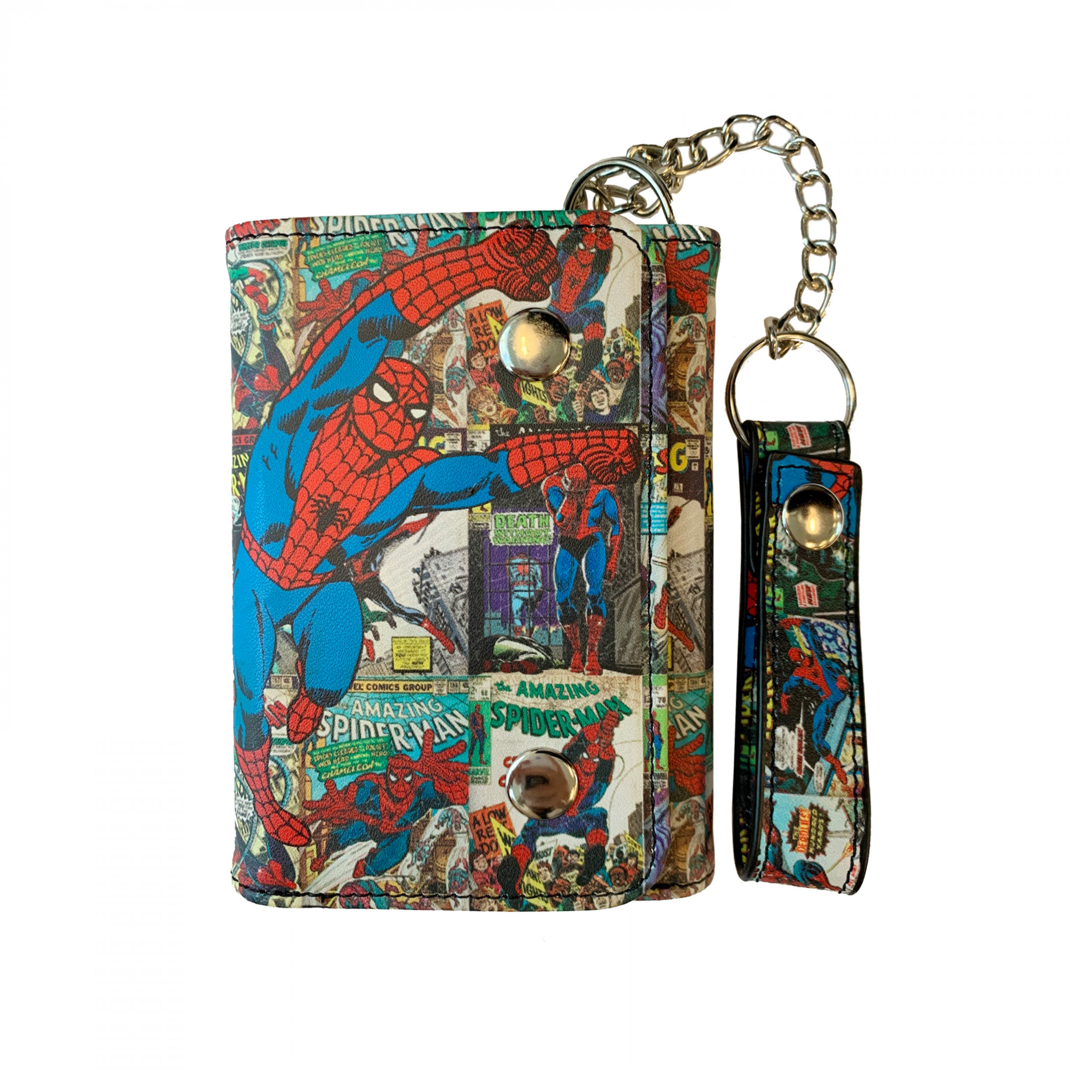 Spider-Man Swinging Comics Chain Wallet, Multi-Color
