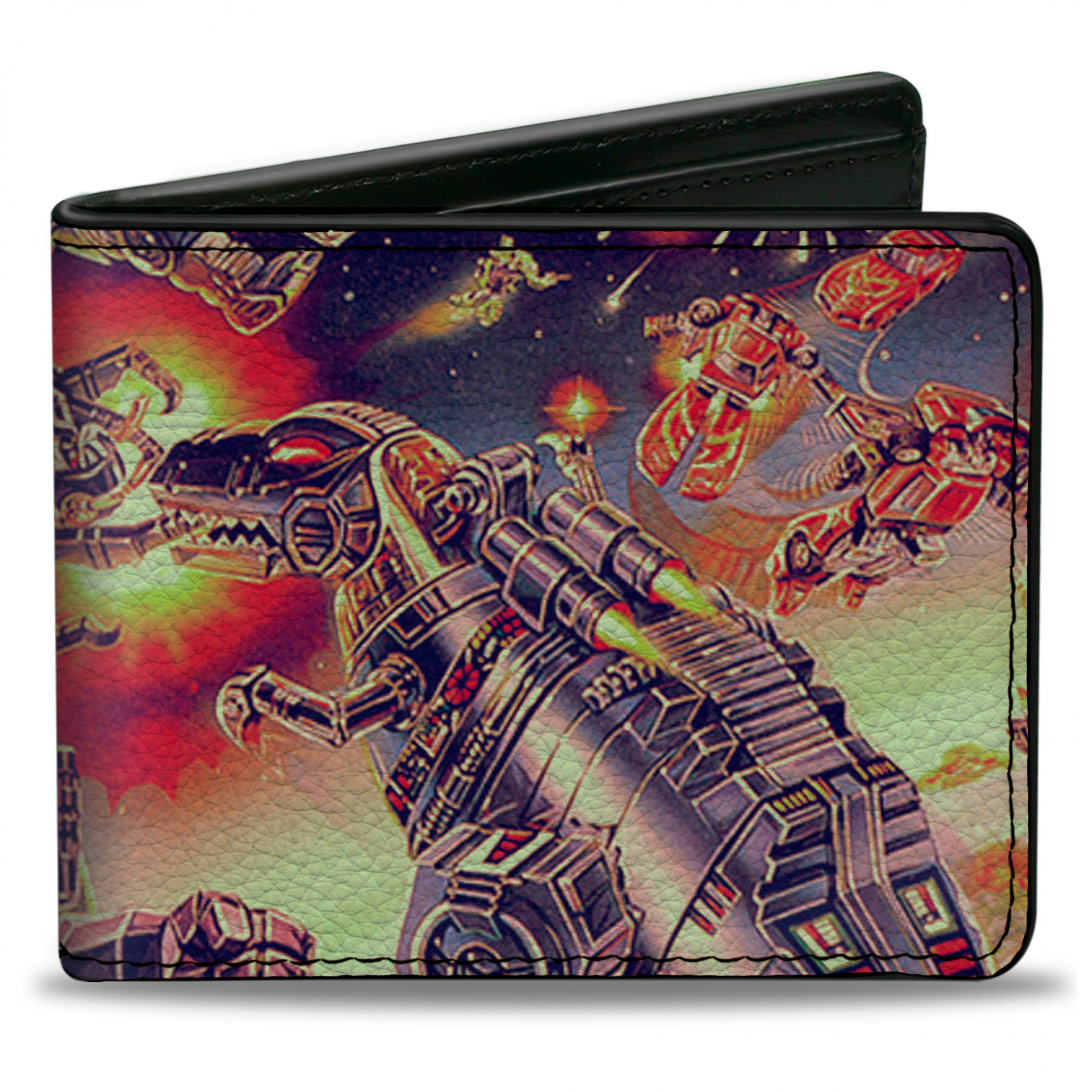 Transformers Devastator/Dinobots 1985 Box Art Bi-Fold Wallet, Multi-Color
