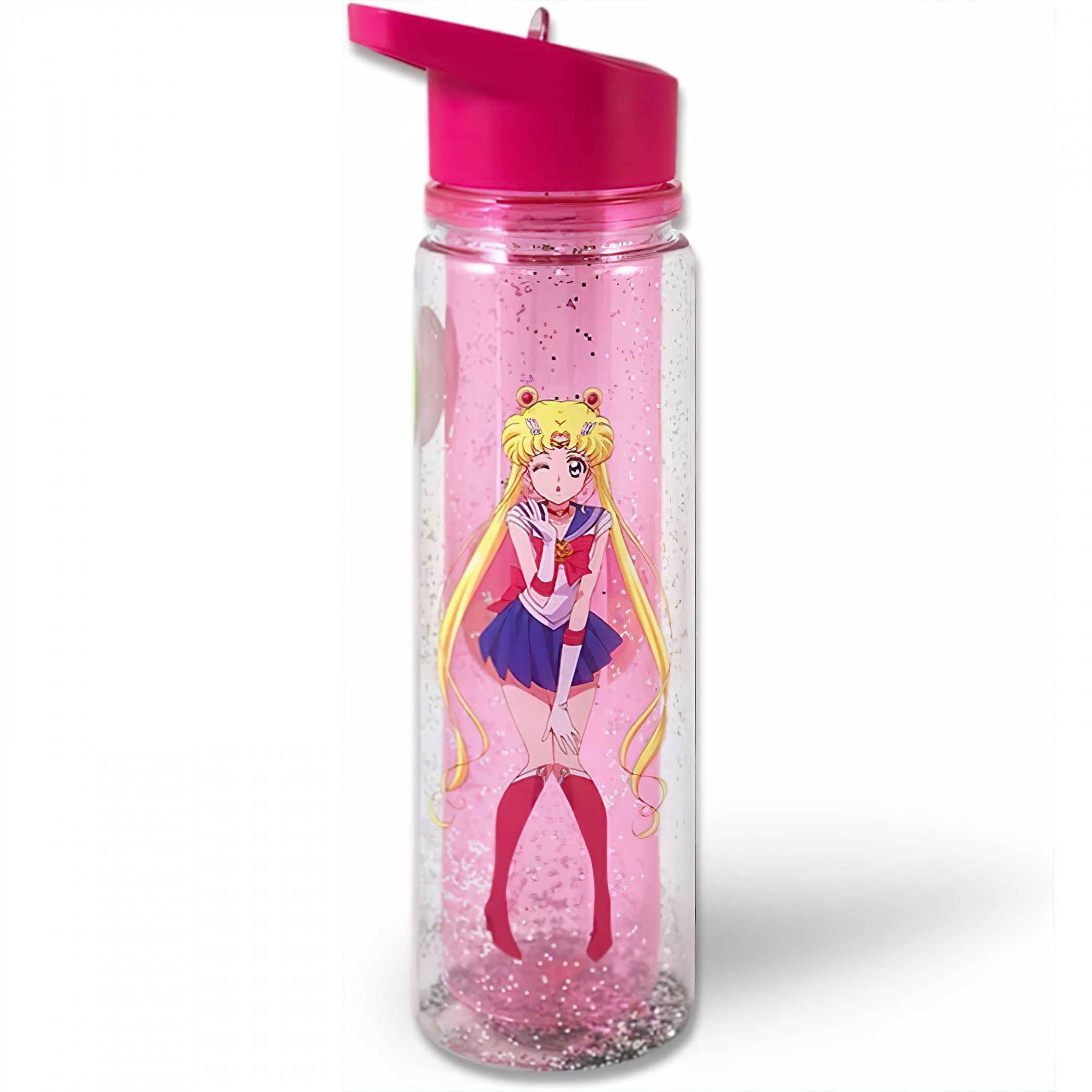 Sailor Moon Glitter Double-Walled 18oz Water Bottle, Pink