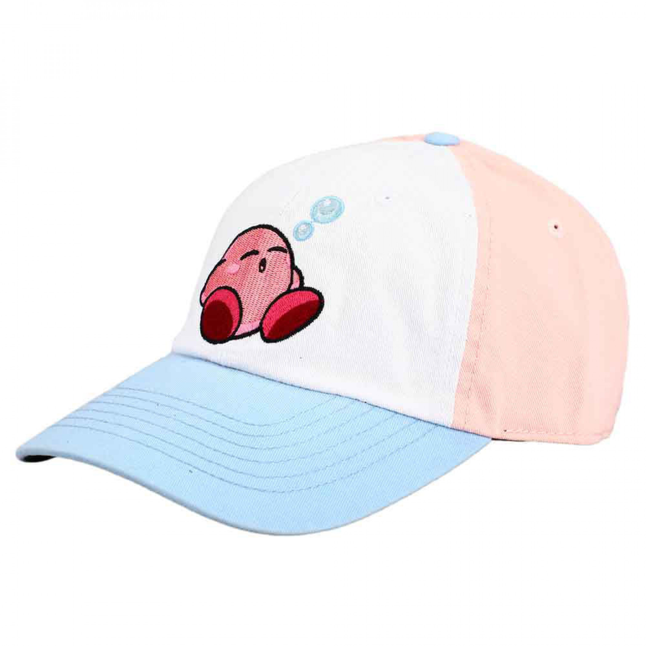Kirby Sleeping Pastel Embroidered Adjustable Curved Bill Hat, Multi-Color