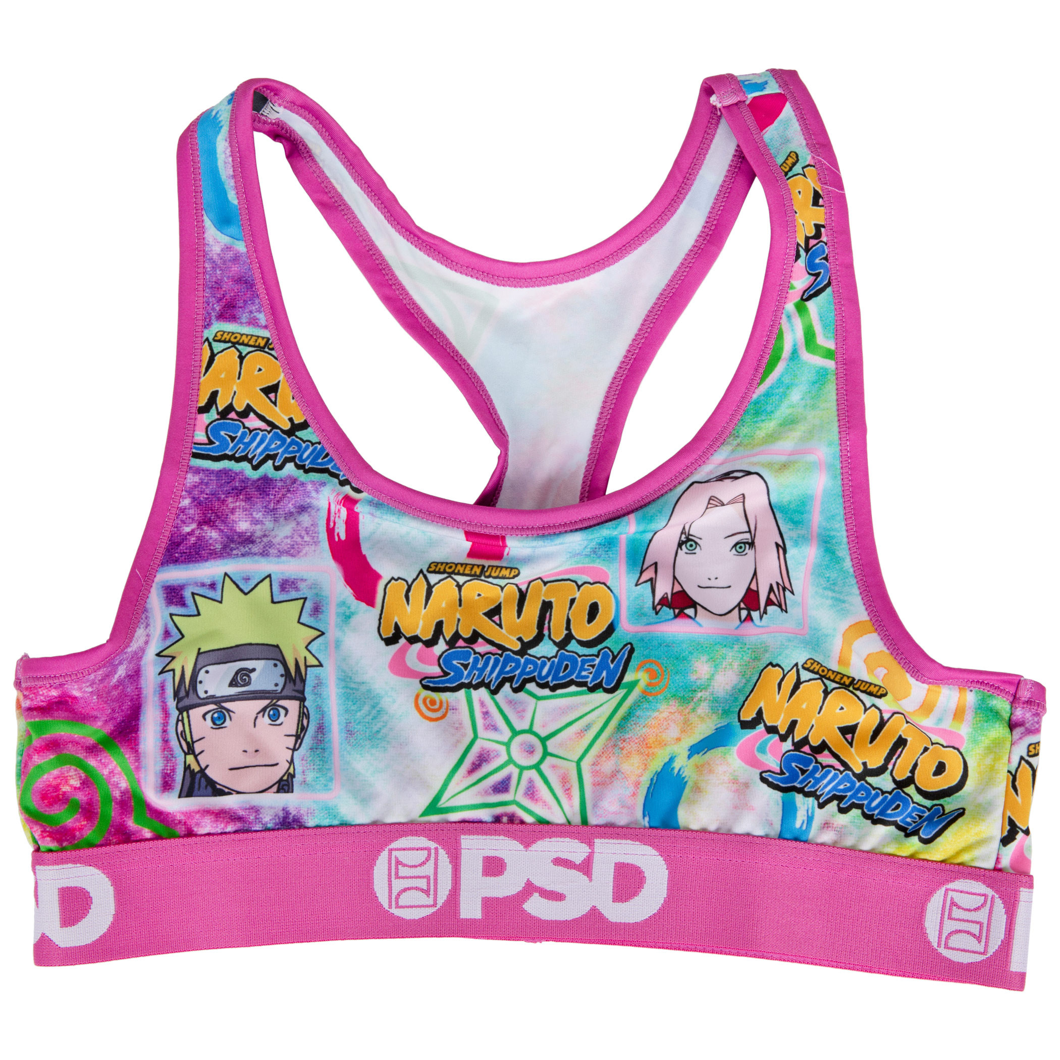 Naruto Shippuden Microfiber Blend PSD Sports Bra, Multi-Color