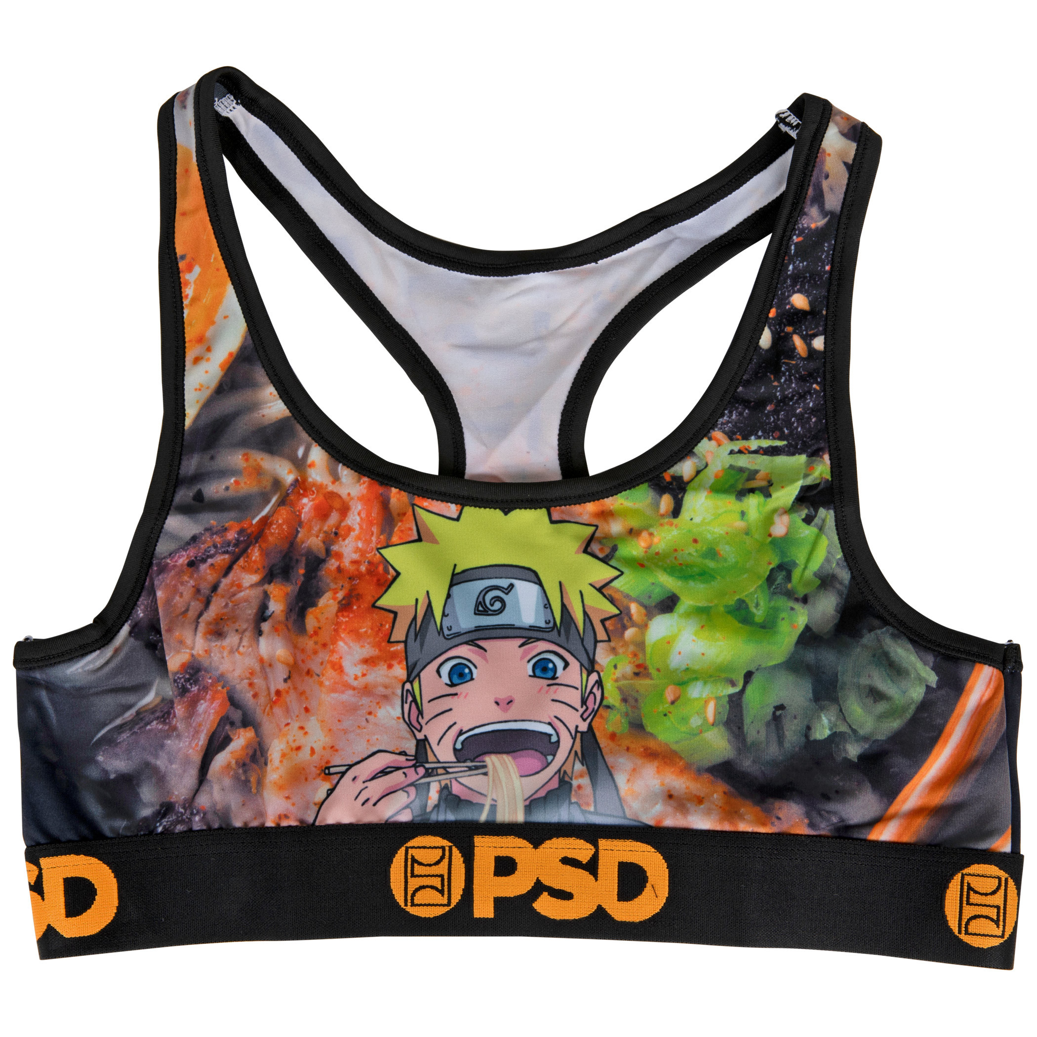 Naruto Ichiraku Ramen Microfiber Blend Sports Bra, Multi-Color