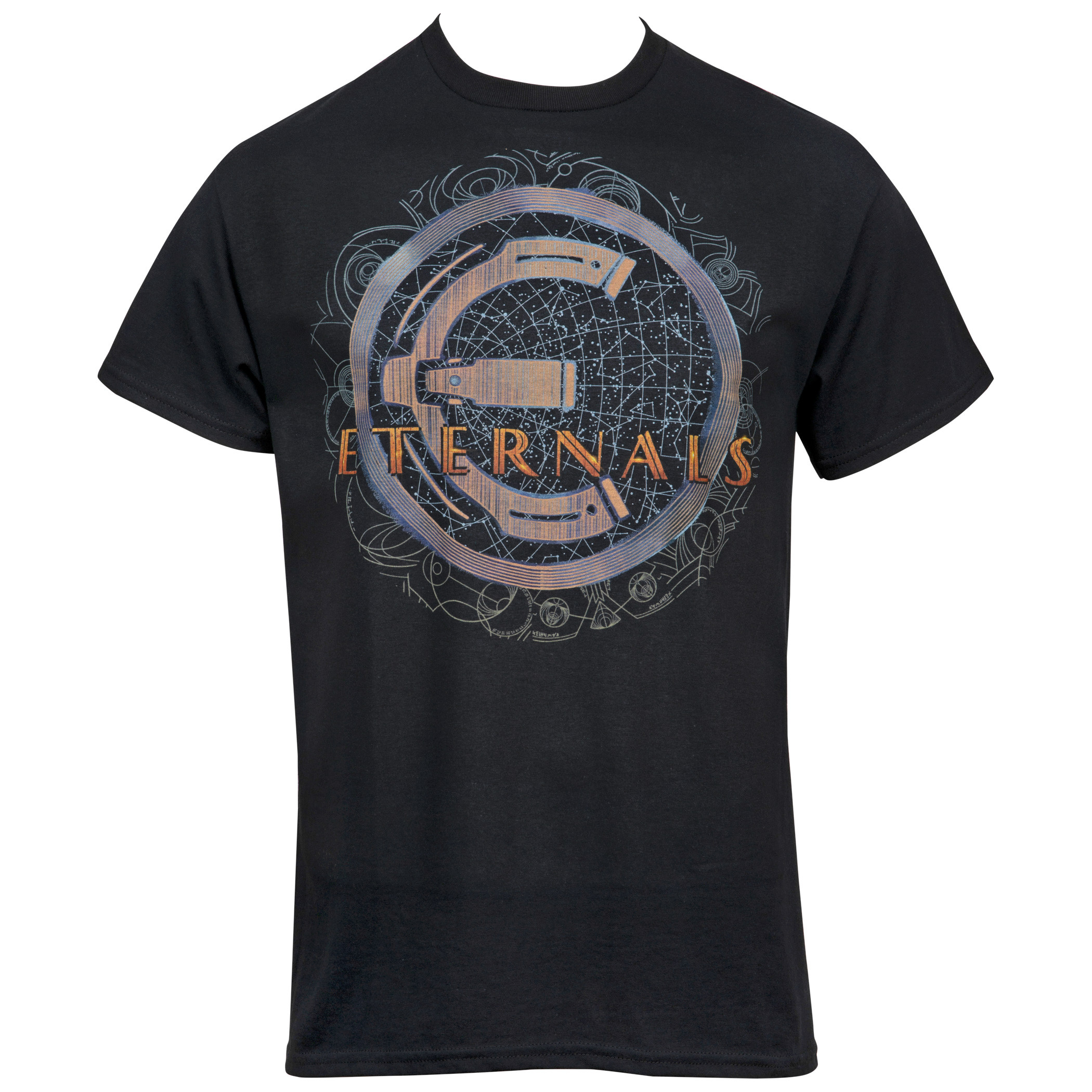 Marvel The Eternals Movie Symbol w/ Text T-Shirt, Black