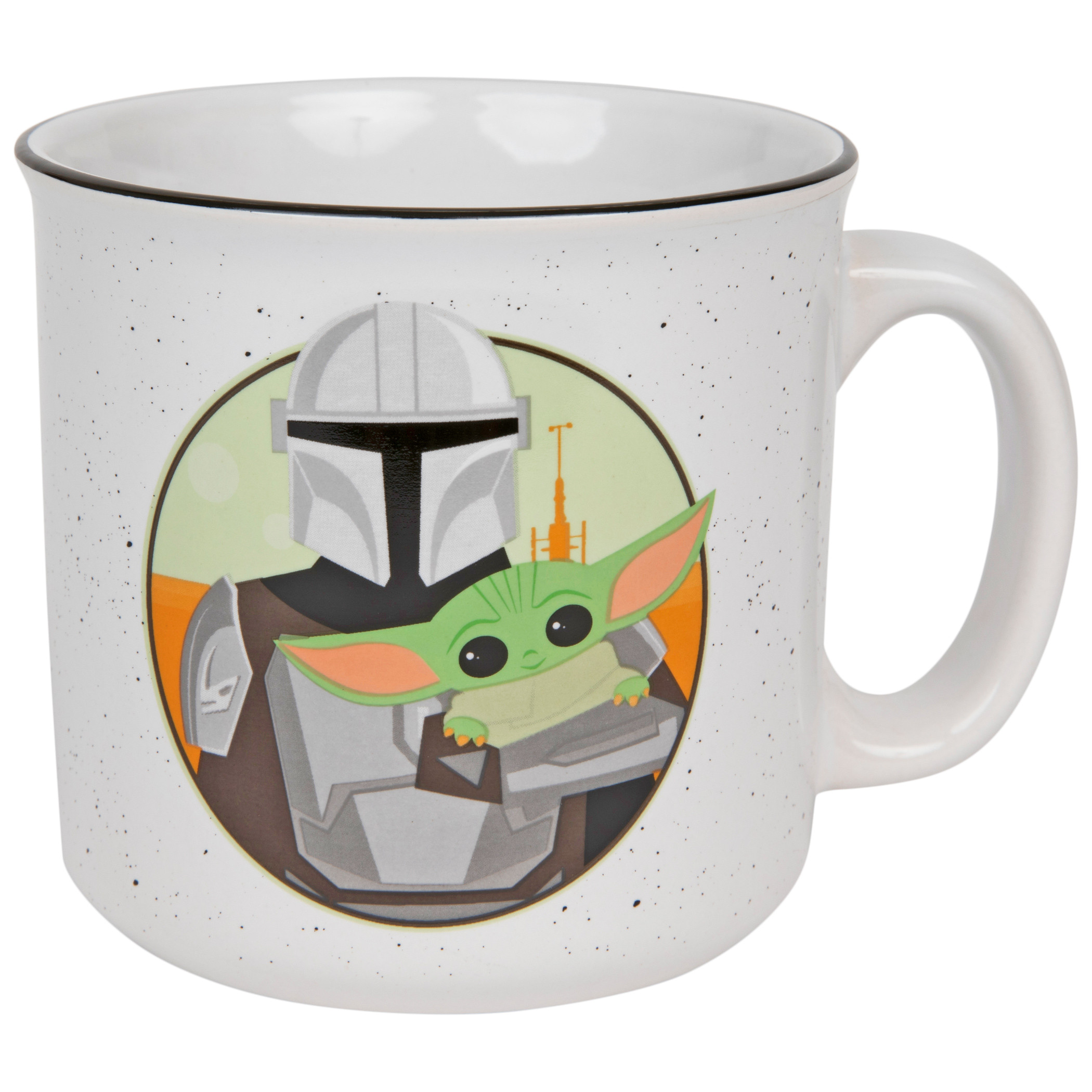 Star Wars The Mandalorian With Child Grogu Circle 20 Ounce Camper Mug, White
