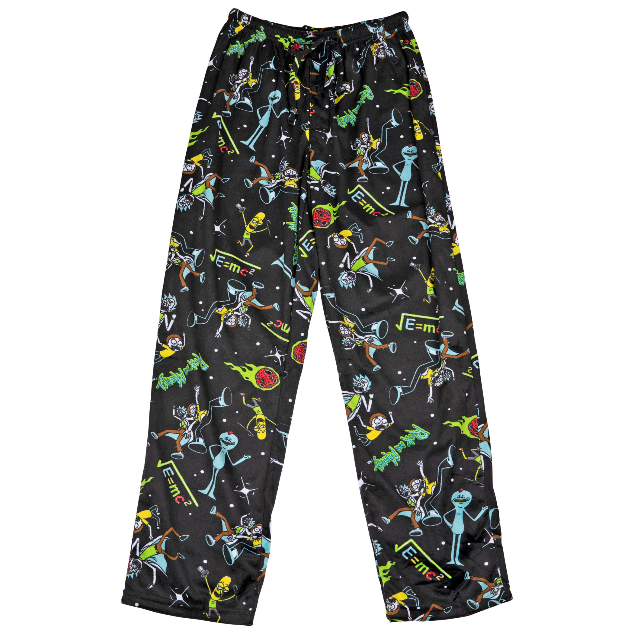 Rick and Morty Speed of Light Sueded Fleece Sleep Pants, Black