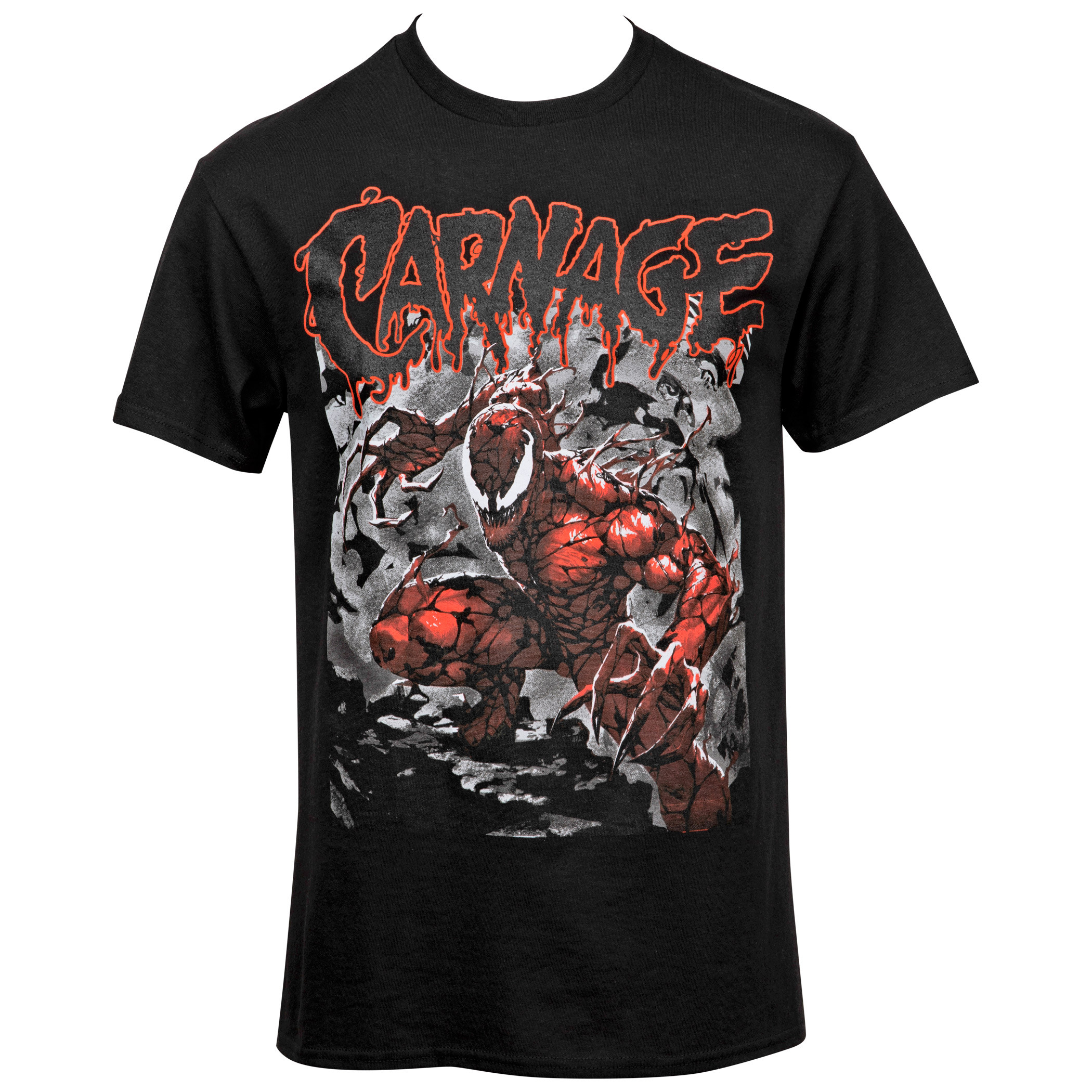 Carnage Character Pounce and Text T-Shirt, Black