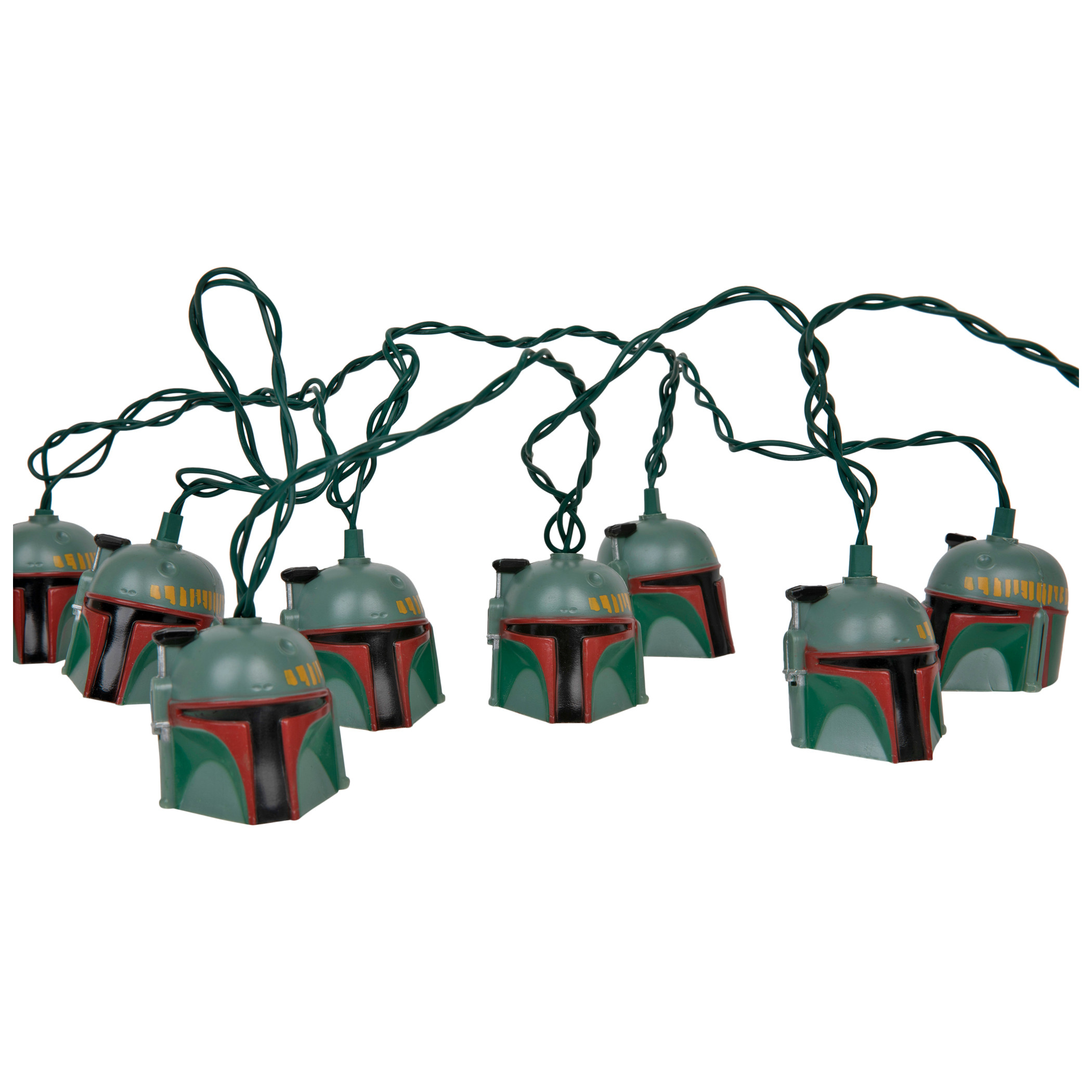 Star Wars Boba Fett Character Helmet UL 10-Light Christmas Light Set, Multi-Color