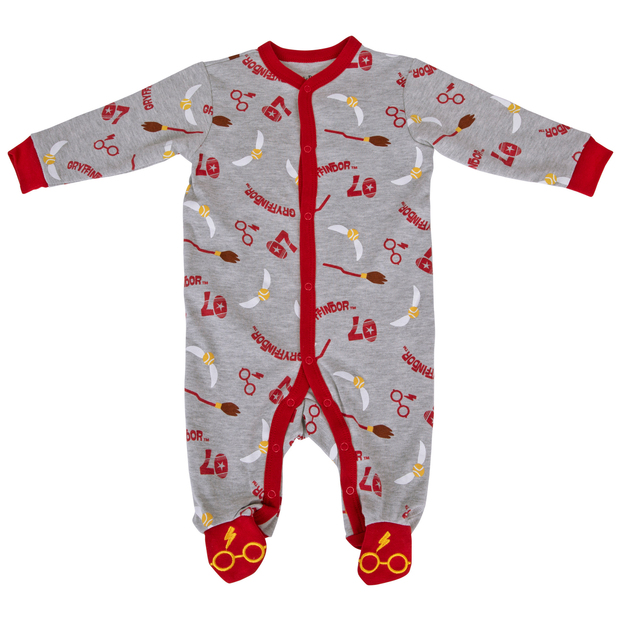 Harry Potter Symbols Sleep and Play Infant Footed Pajamas, Multi-Color