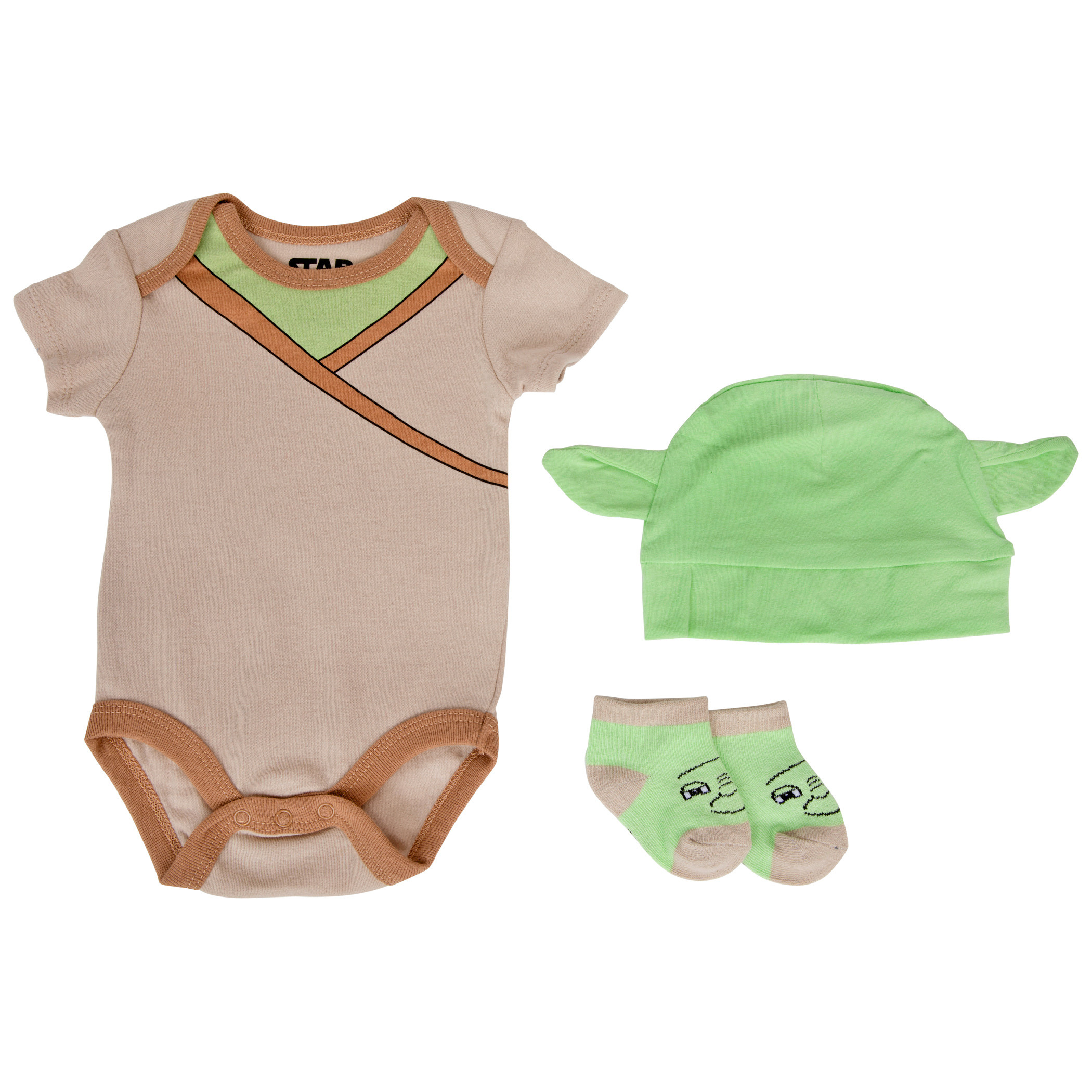 Star Wars The Child Grogu Costume 3-Piece Infant Bodysuit Set, Multi-Color