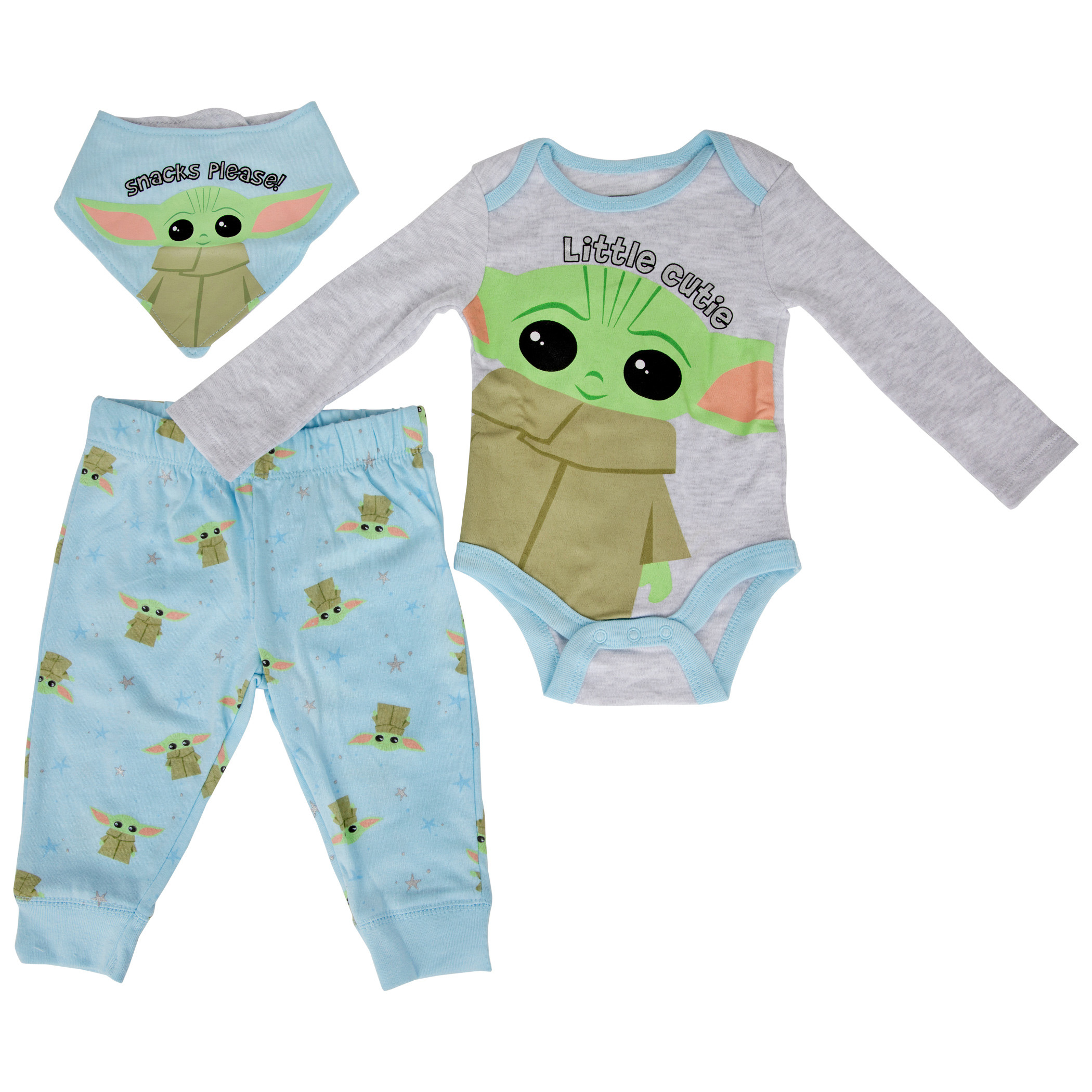 Star Wars The Child Grogu Little Cutie 3-Piece Infant Bodysuit Set, Multi-Color