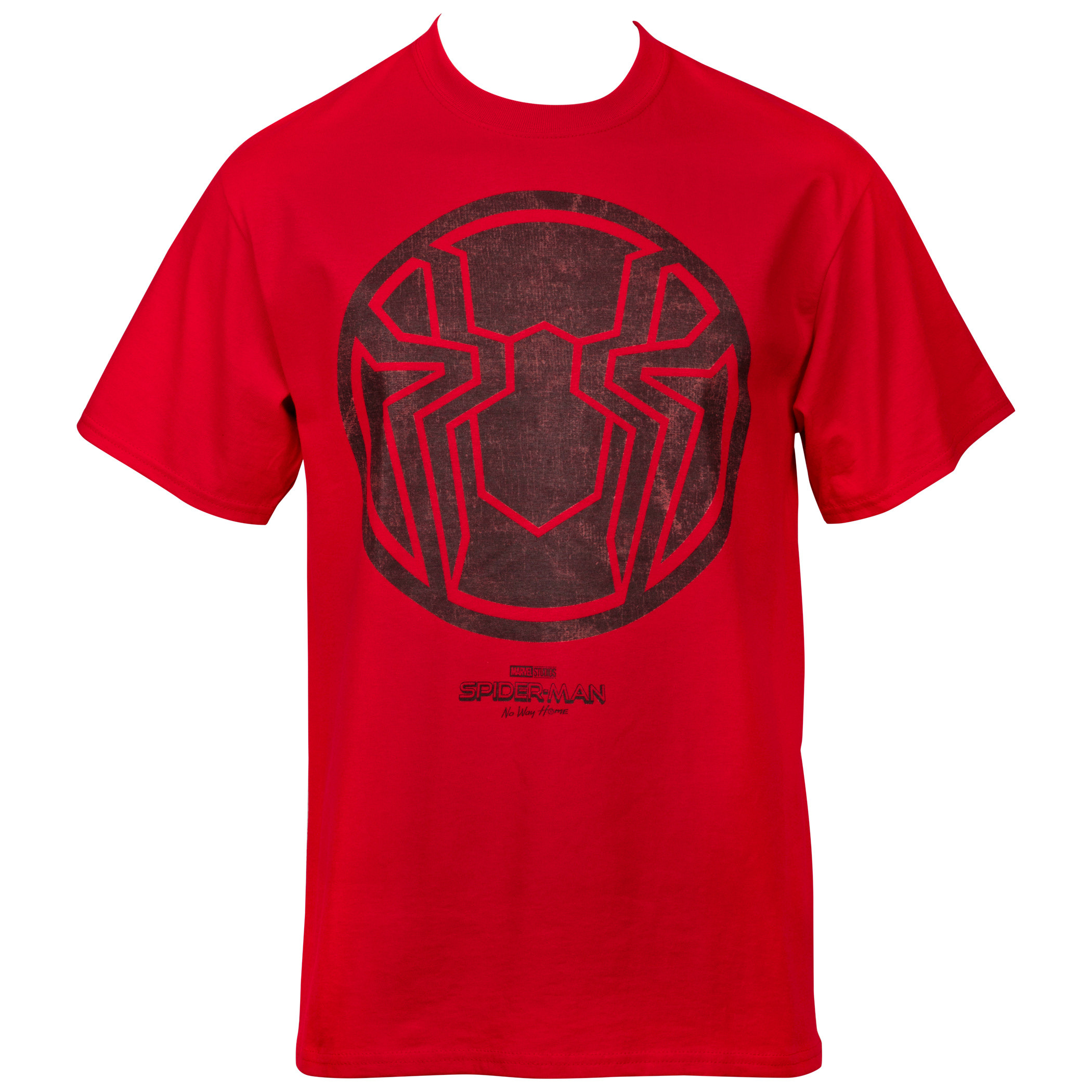 Spider-Man No Way Home Movie Symbol Single Color T-Shirt, Red