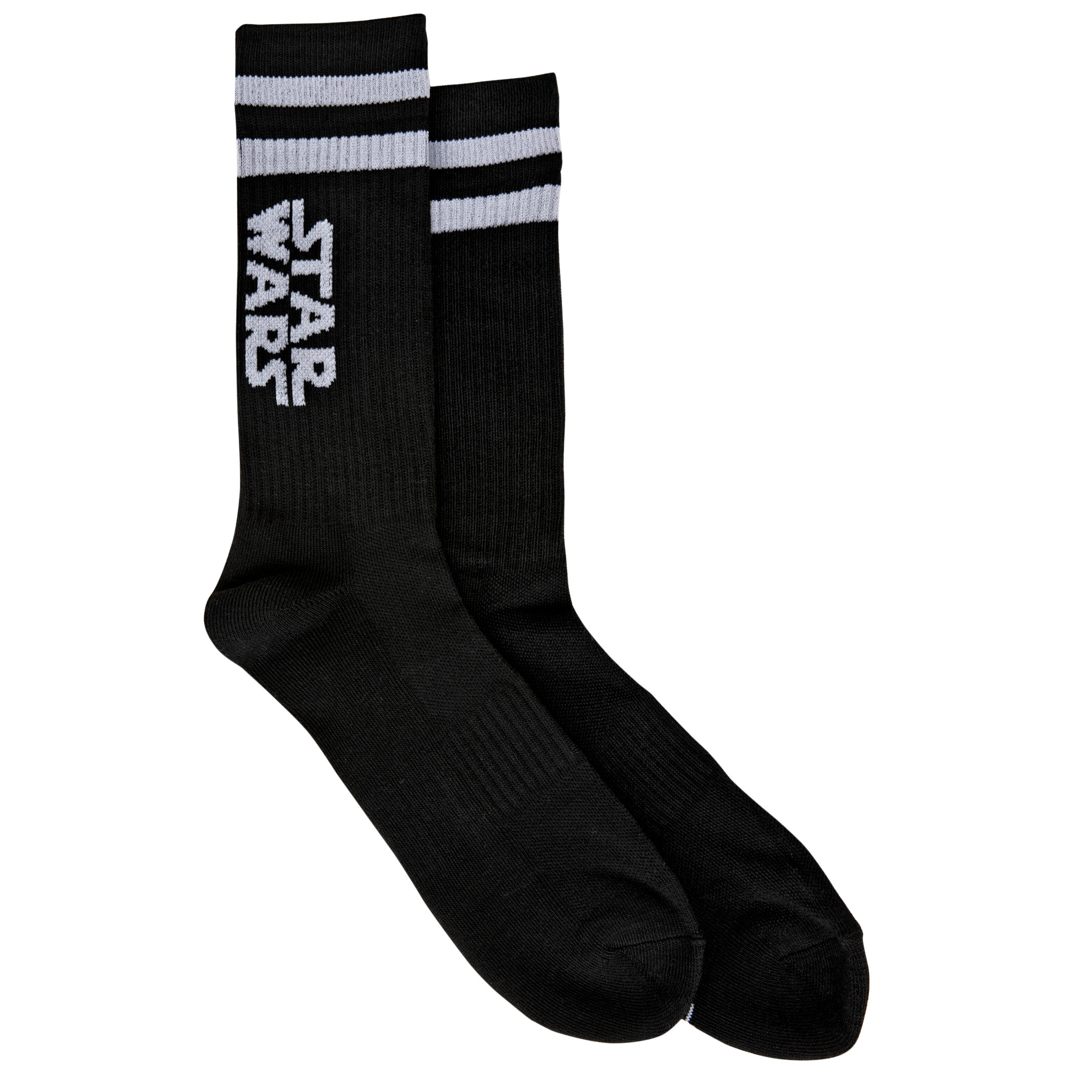 Star Wars Logos with Stripes Crew Socks, Black