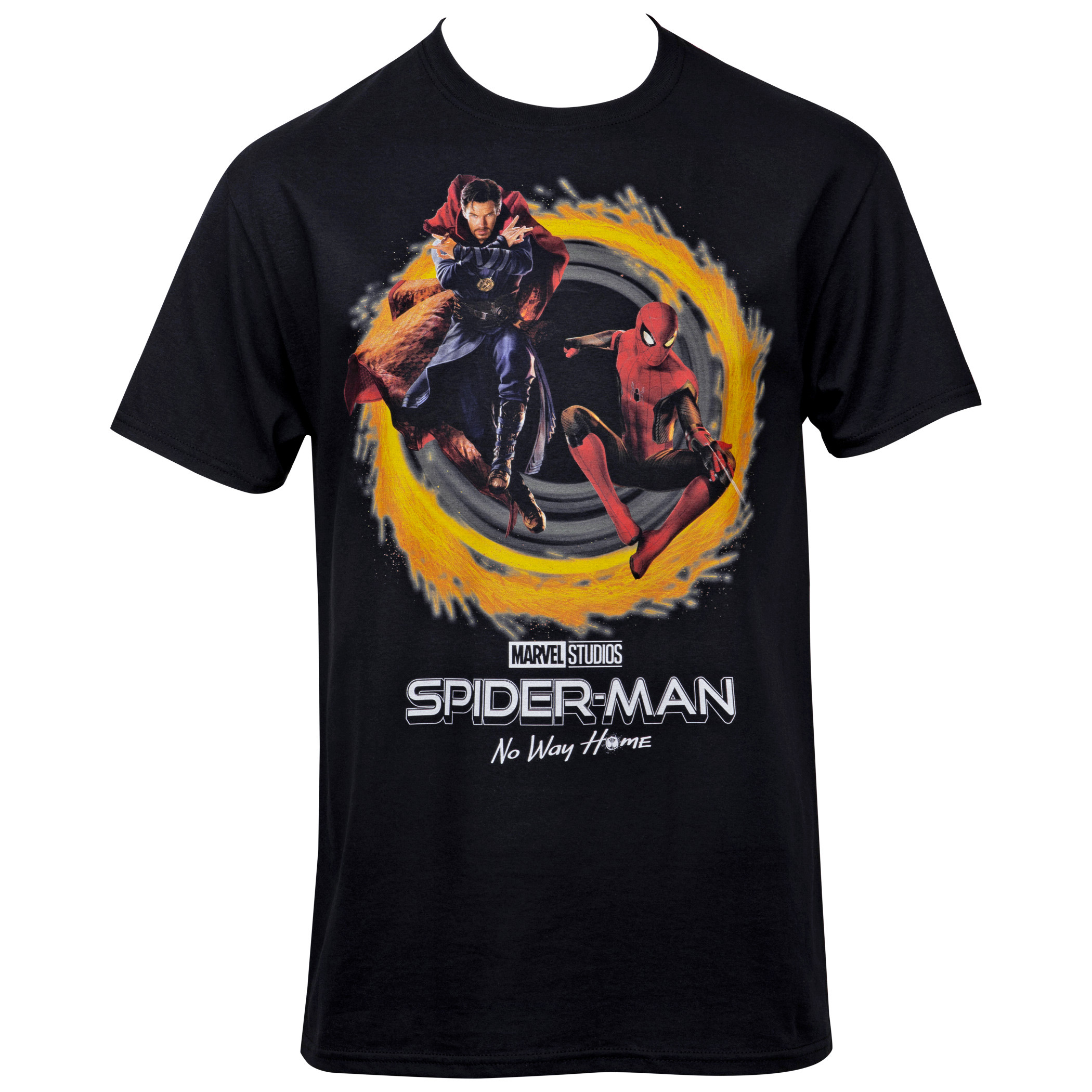 Spider-Man No Way Home Movie Dr. Strange Portal Team Up T-Shirt, Black