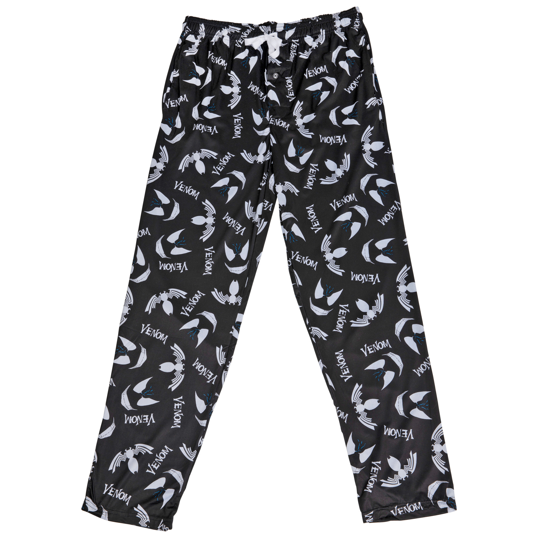 Marvel Comics Venom All Over Print Symbols Sleep Pants, Black