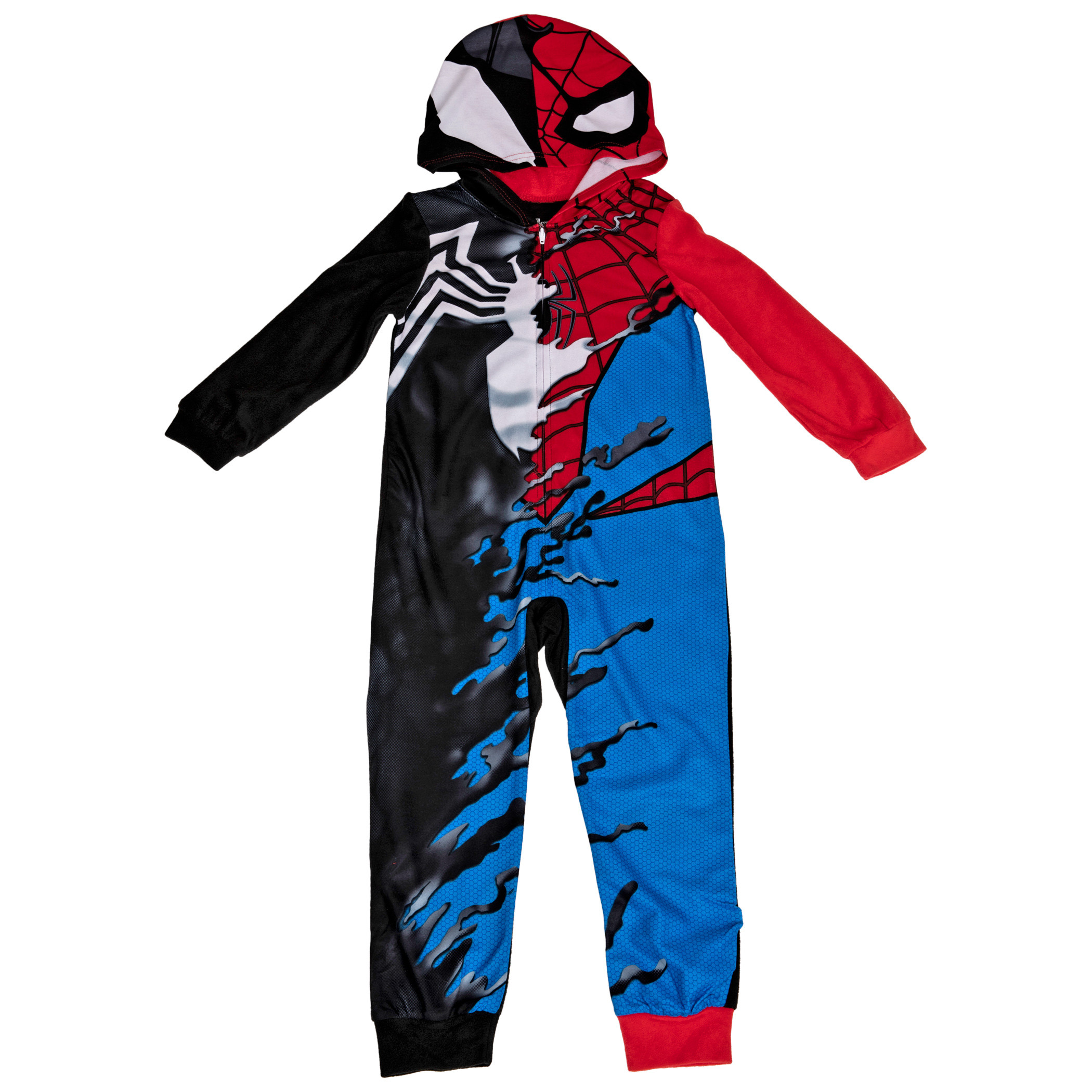 Spider-Man & Venom Takeover Hooded Sleeper Pajamas, Multi-Color