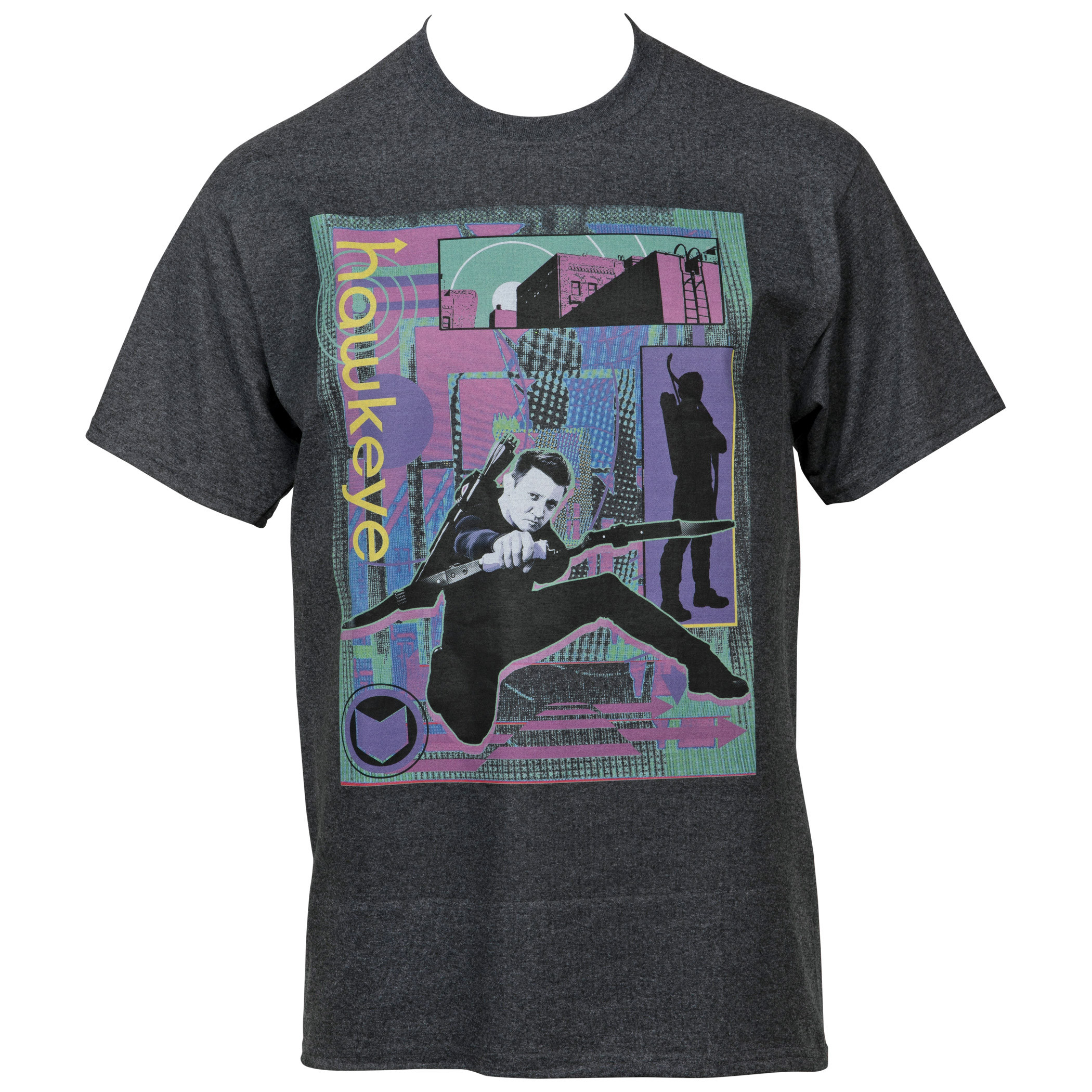 Marvel Studios Hawkeye Series Neon I am Hawkeye T-Shirt, Grey