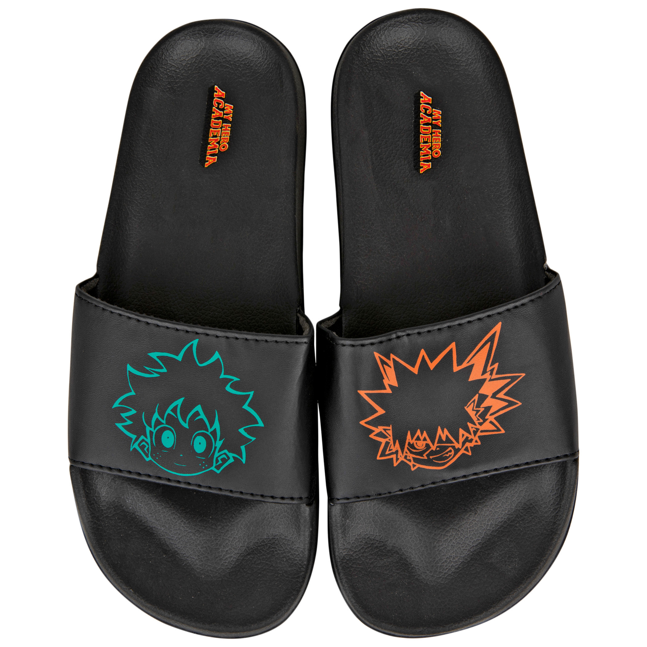 My Hero Academia Character Slides Sandals, Black