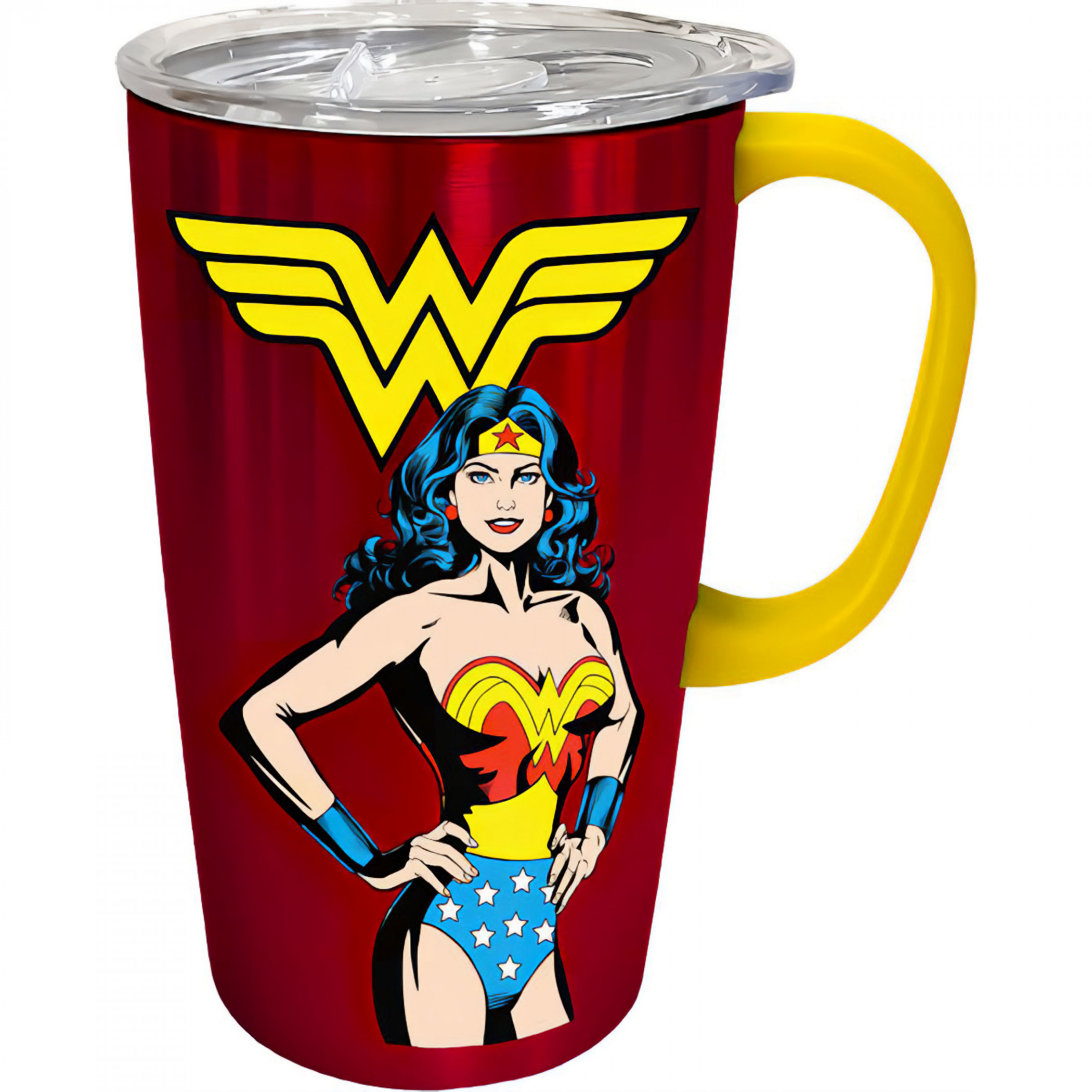DC Comics Wonder Woman Classic 18oz Stainless Steel Travel Mug, Multi-Color