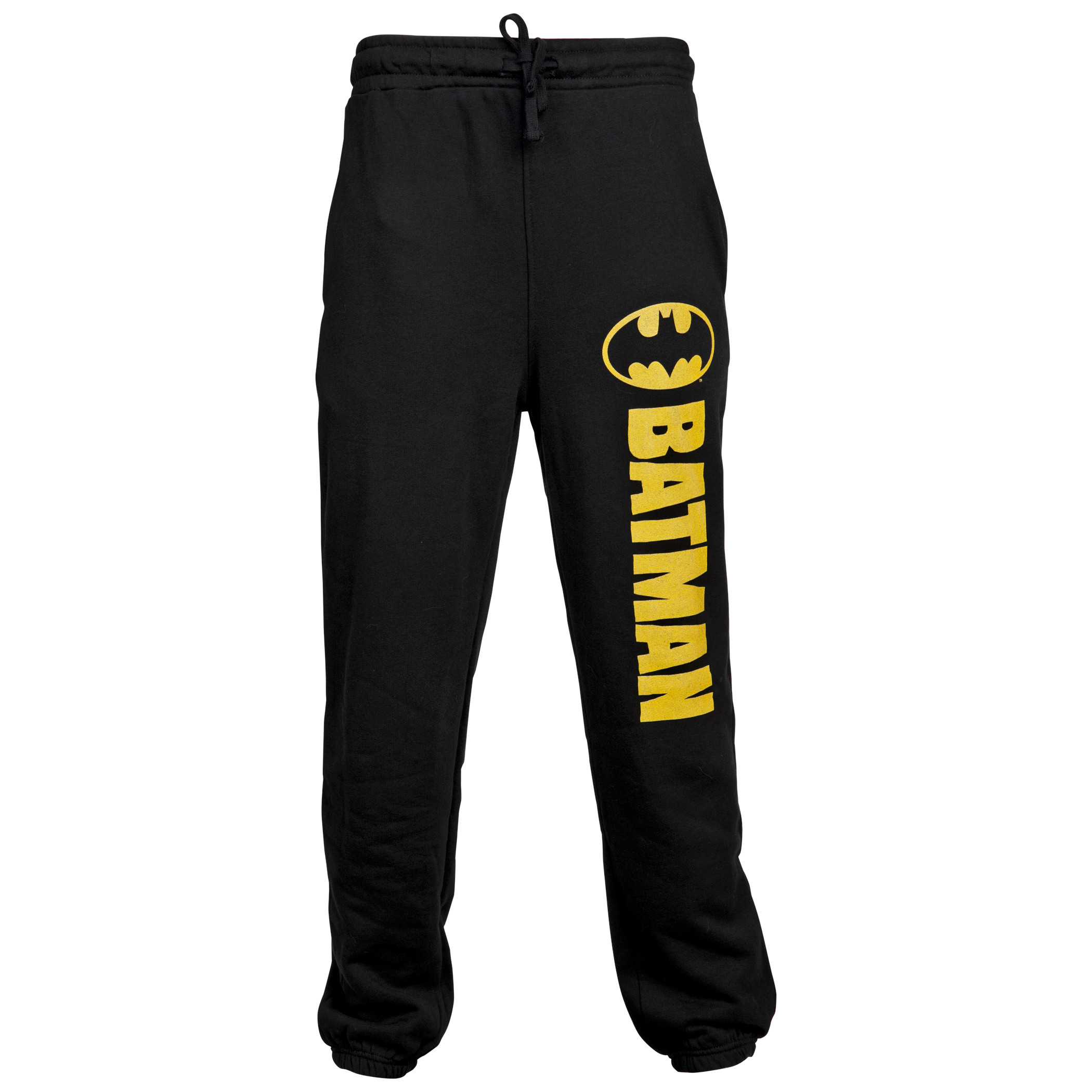 Batman Classic Logo Symbol and Text Joggers, Black