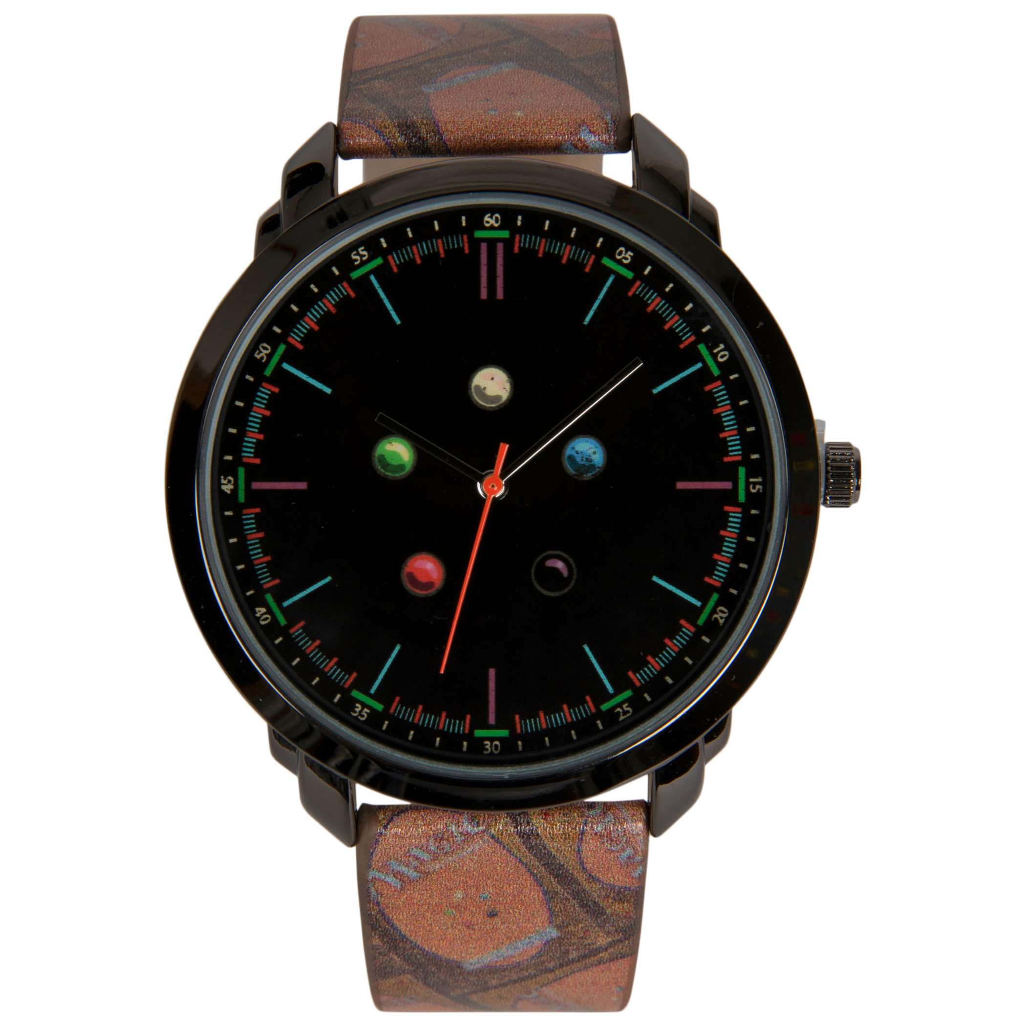 Magic The Gathering Mana Colors Watch Face with Cobble Print Strap, Brown