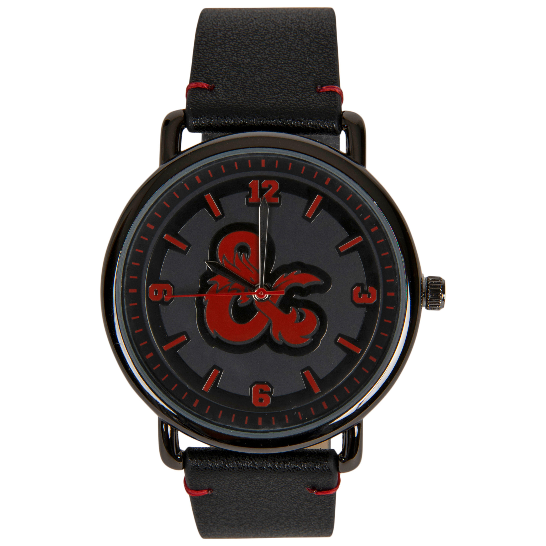Dungeons & Dragons Etched Symbol Face Analog Wrist Watch, Black