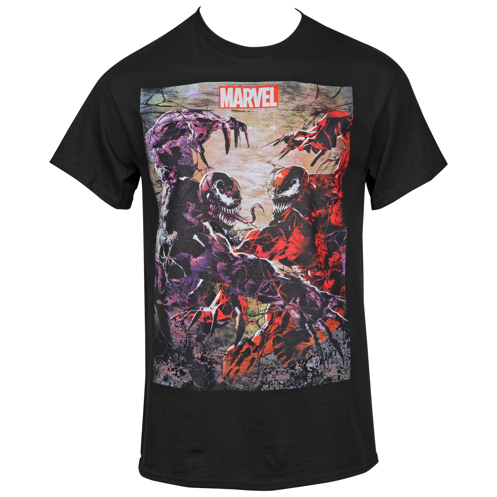Venom VS Carnage Face-Off T-Shirt, Black