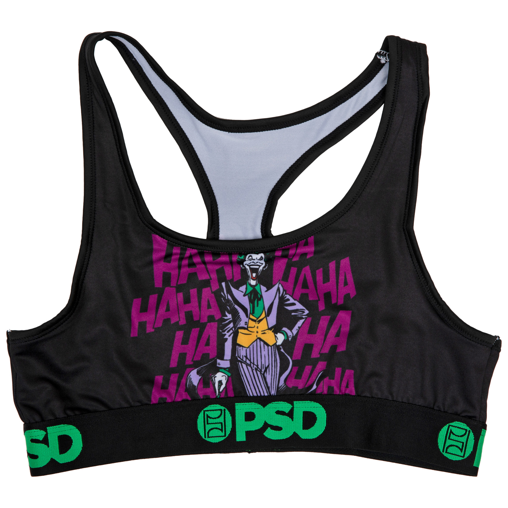 Joker The Clown Prince Microfiber Blend PSD Sports Bra, Black