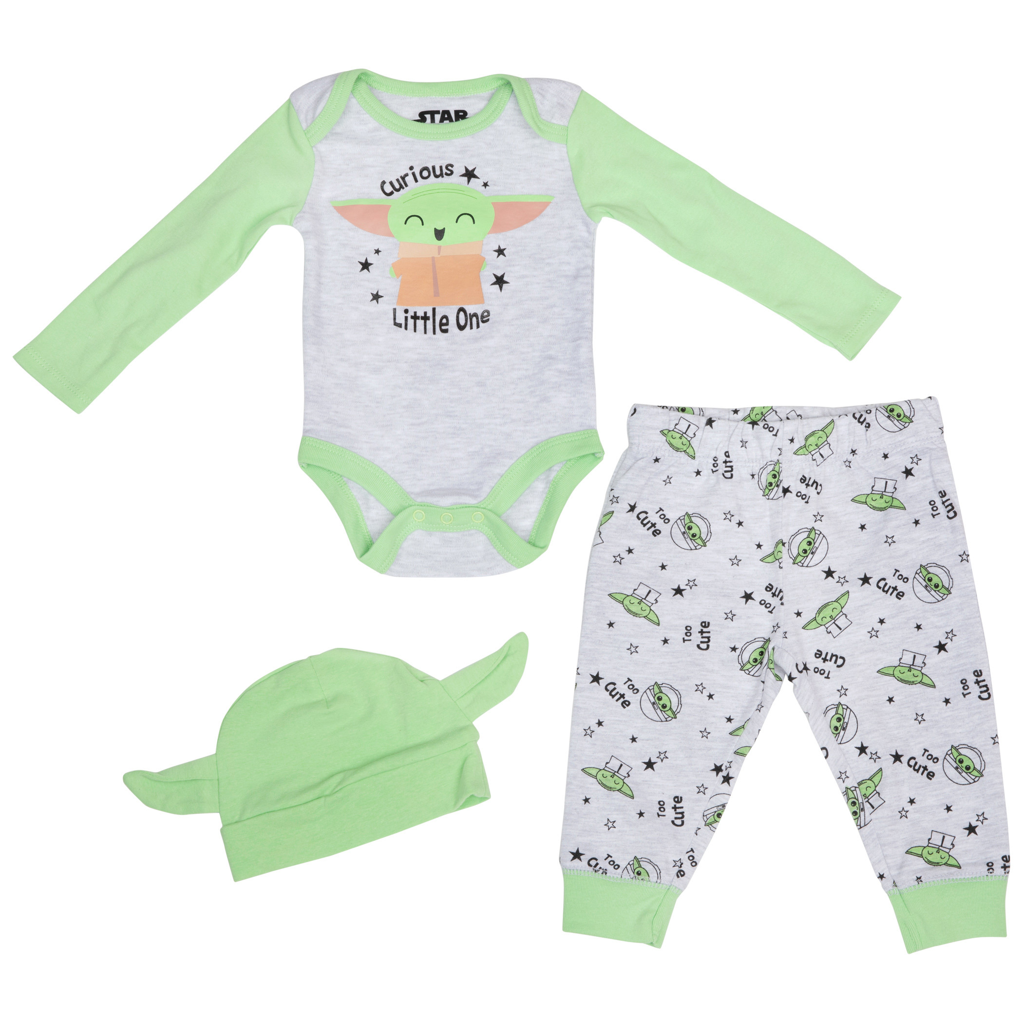 Star Wars The Child Grogu Happy Little One 3-Piece Infant Bodysuit Set, Multi-Color